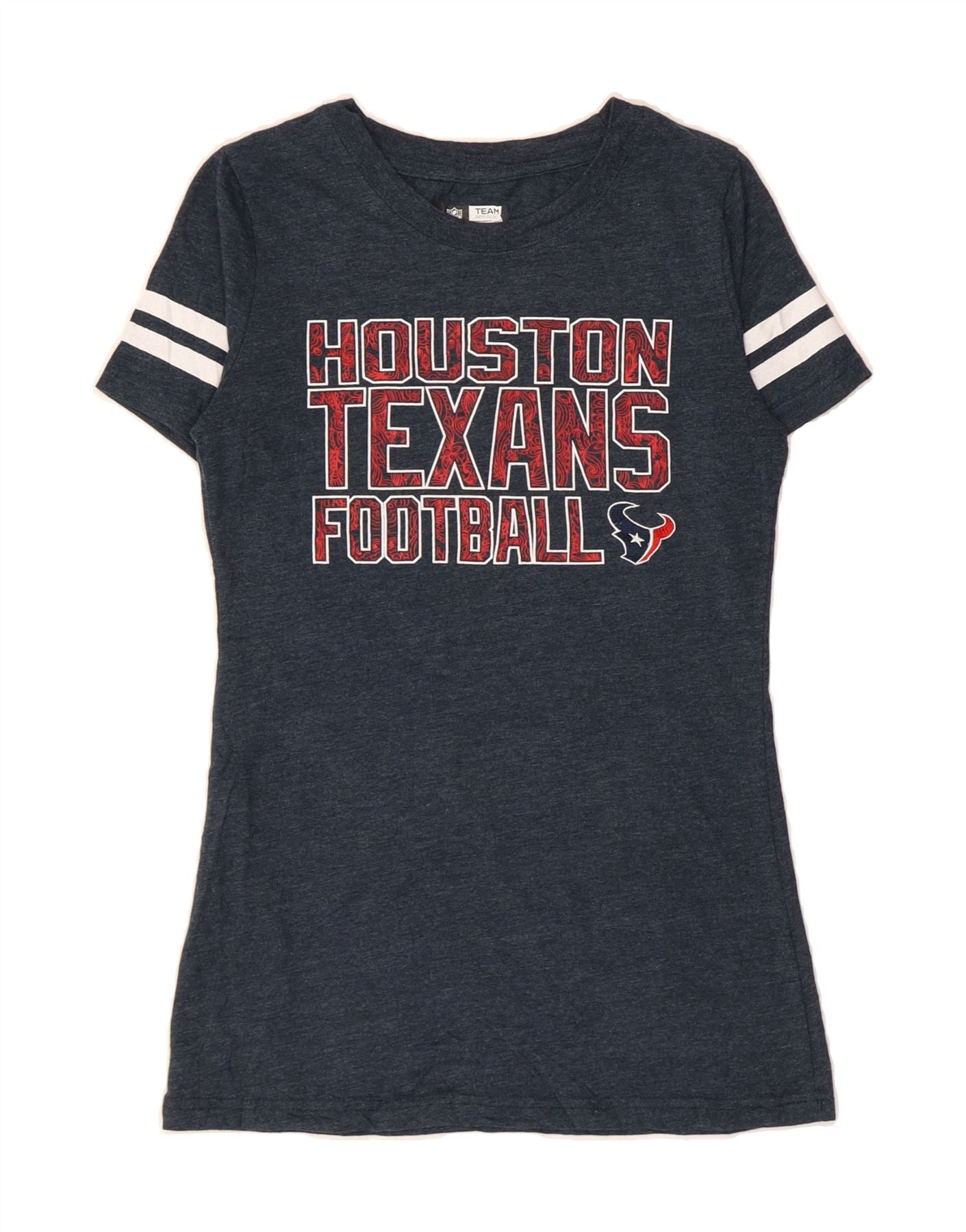 image of NFL Womens Houston Texans Graphic T-Shirt Dress UK 10 Small Navy Blue