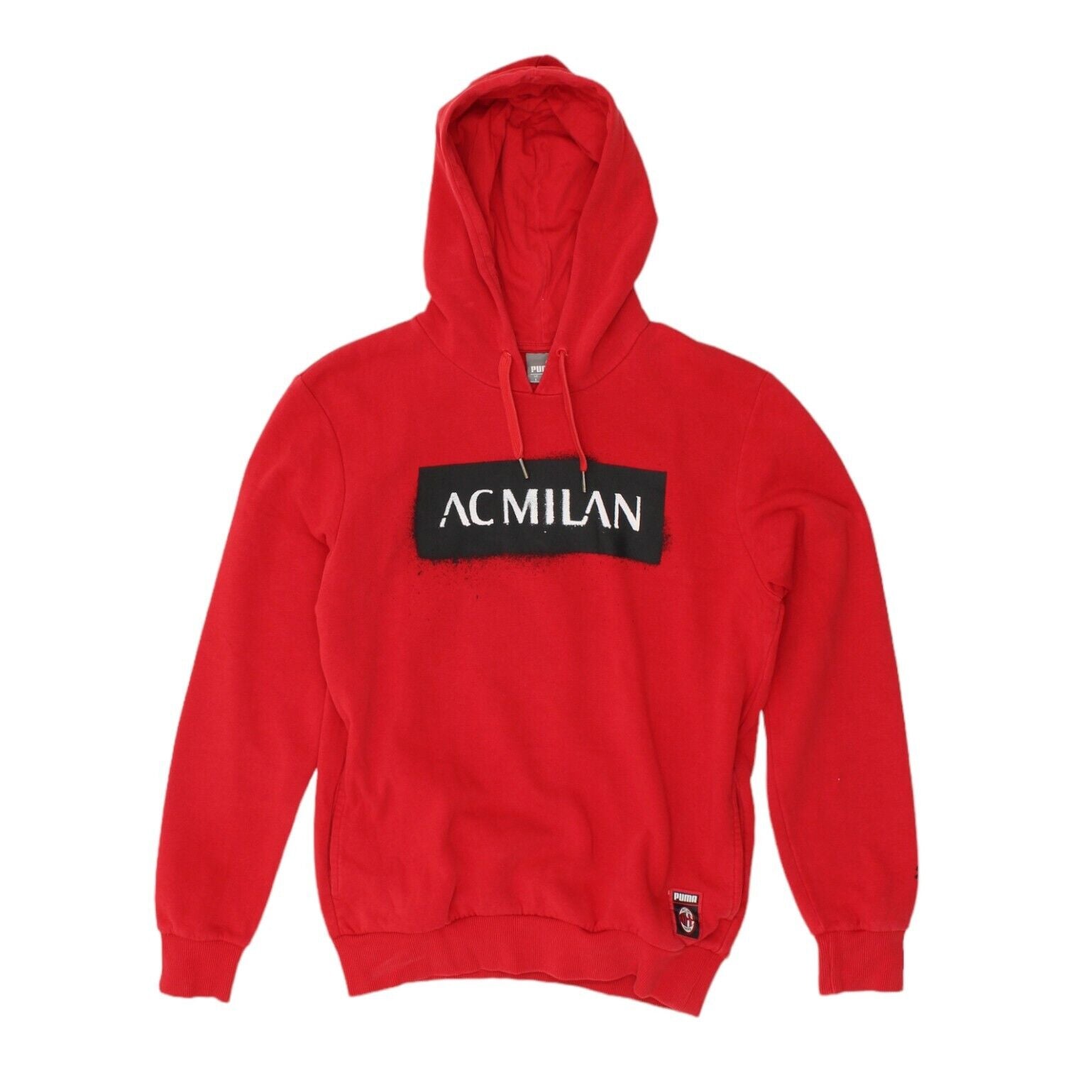 Image of AC Milan Puma Mens Red Hoodie | Italian Football Hooded Sweatshirt Hoody Serie A