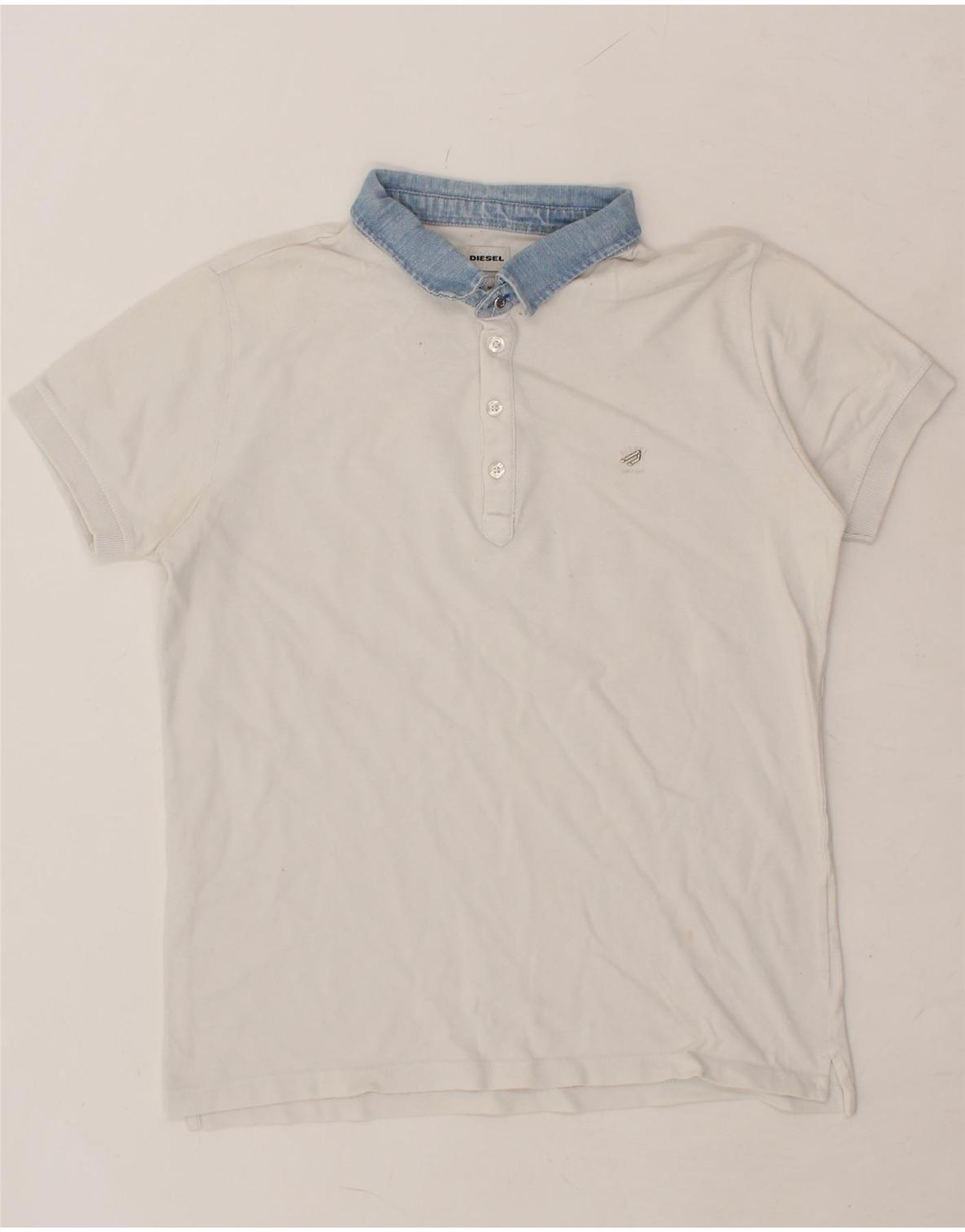 image of DIESEL Mens Polo Shirt Medium White