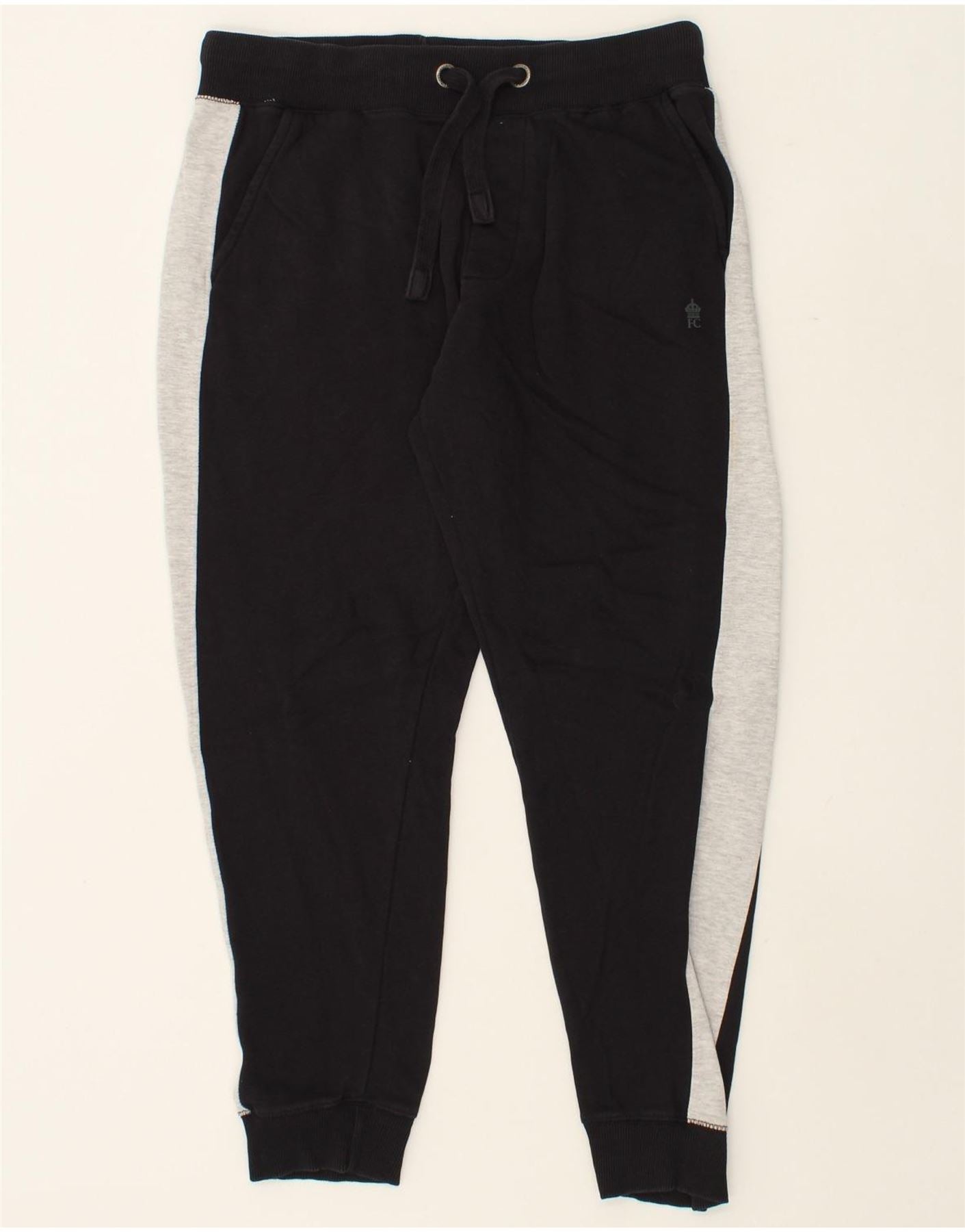 image of FRENCH CONNECTION Mens Tracksuit Trousers Joggers XL Black Colourblock