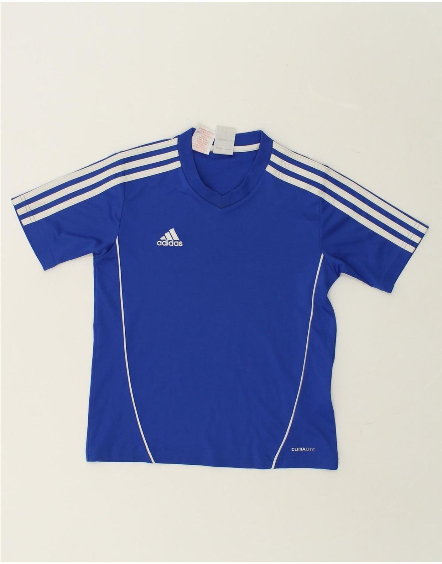 image of ADIDAS Womens T-Shirt Top UK 2 2XS Blue Polyester