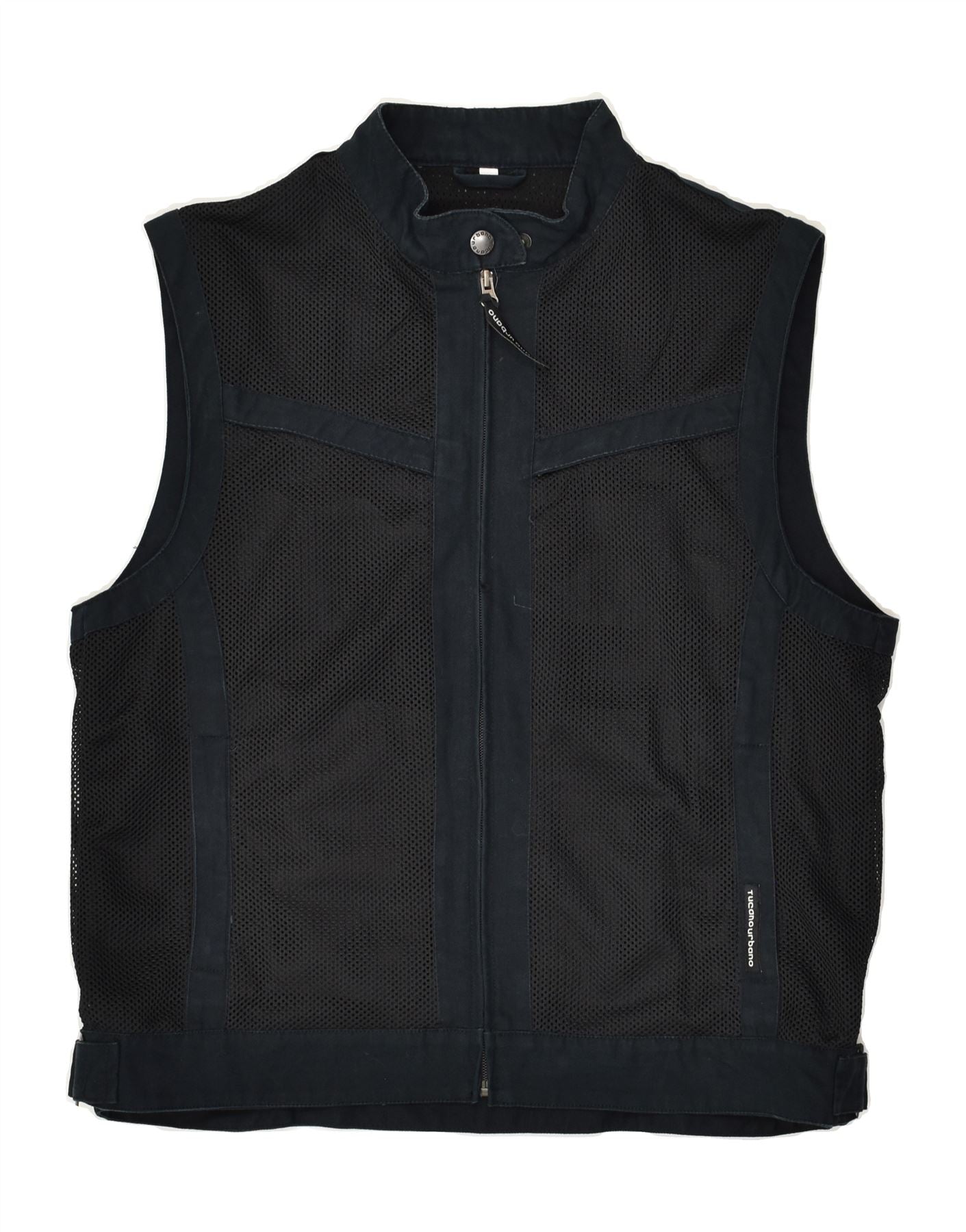 image of VINTAGE Mens Gilet UK 38 Medium Black Cotton