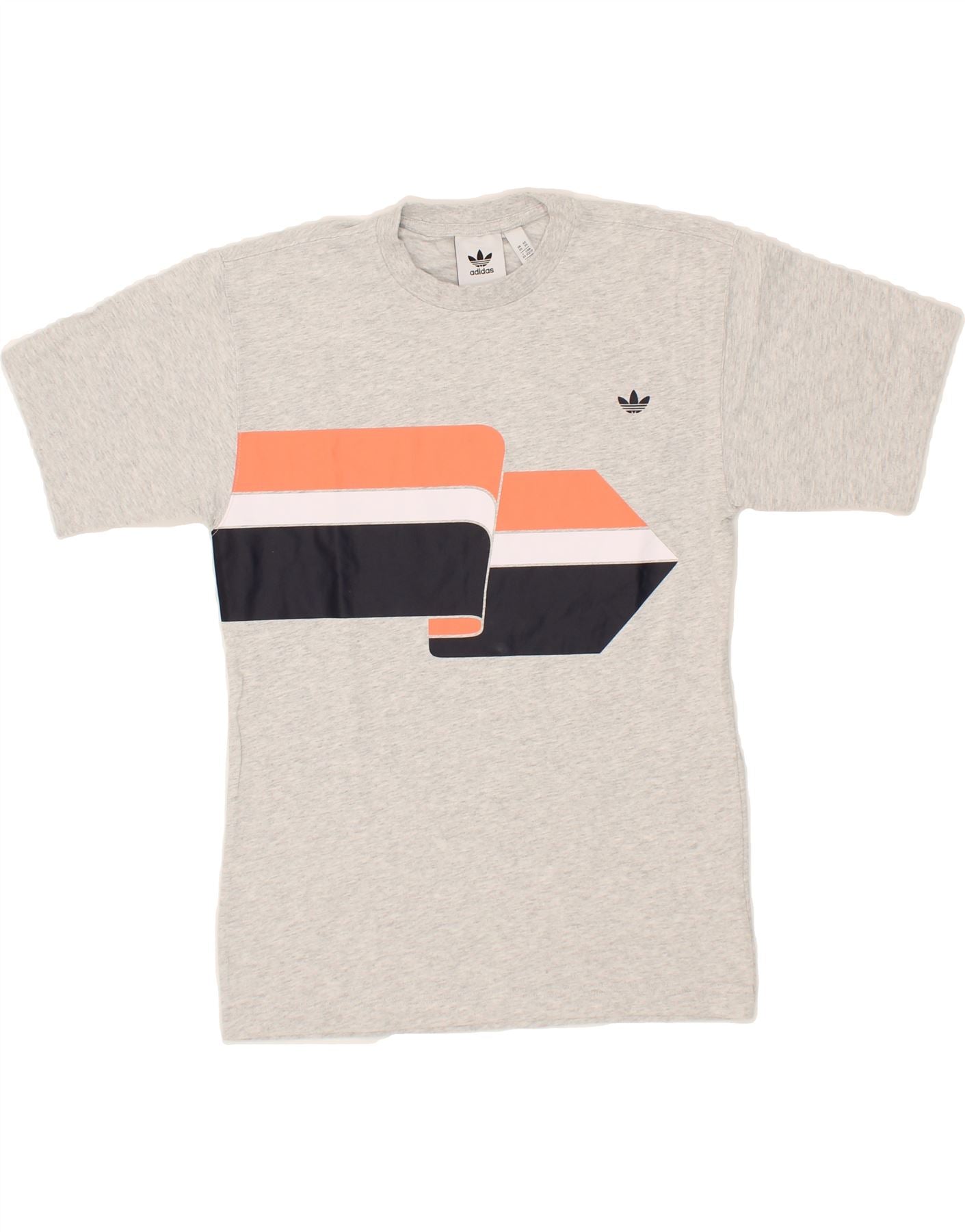 image of ADIDAS Mens Graphic T-Shirt Top XS Grey Cotton