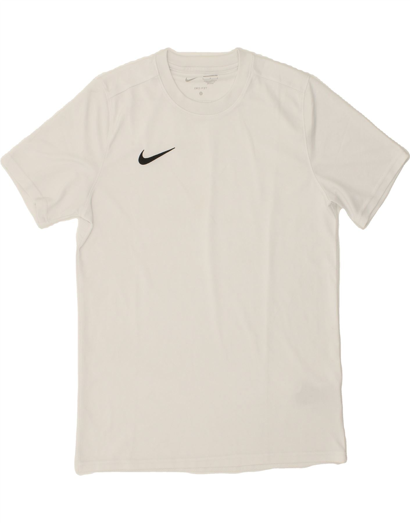 Image of NIKE Mens Dri Fit Slim Fit T-Shirt Top Large White Polyester