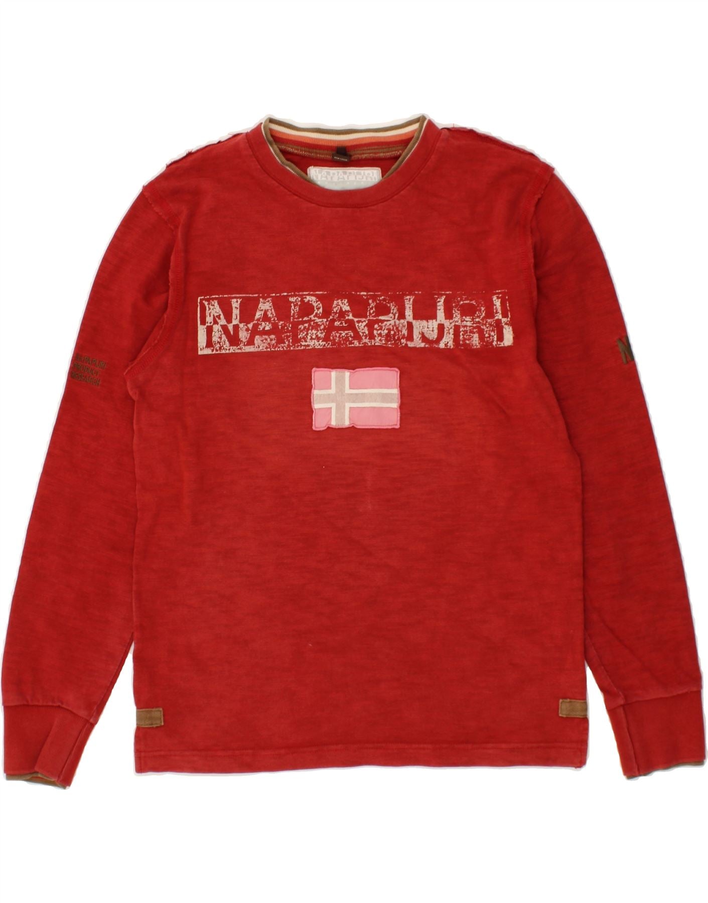 Image of NAPAPIJRI Mens Graphic Sweatshirt Jumper Small Red