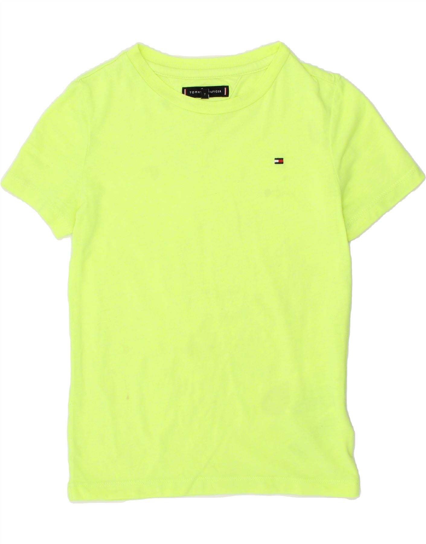 image of TOMMY HILFIGER Boys T-Shirt Top 6-7 Years Green Cotton
