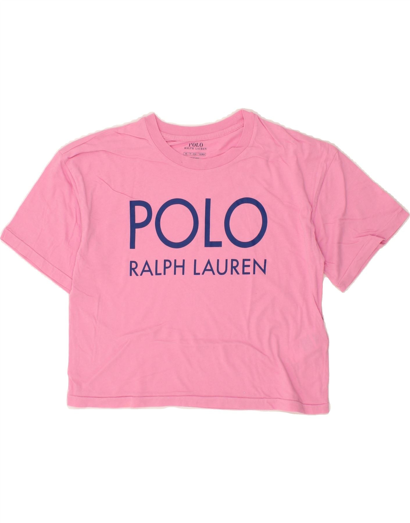 image of POLO RALPH LAUREN Womens Crop Graphic T-Shirt Top UK 6 XS Pink Cotton