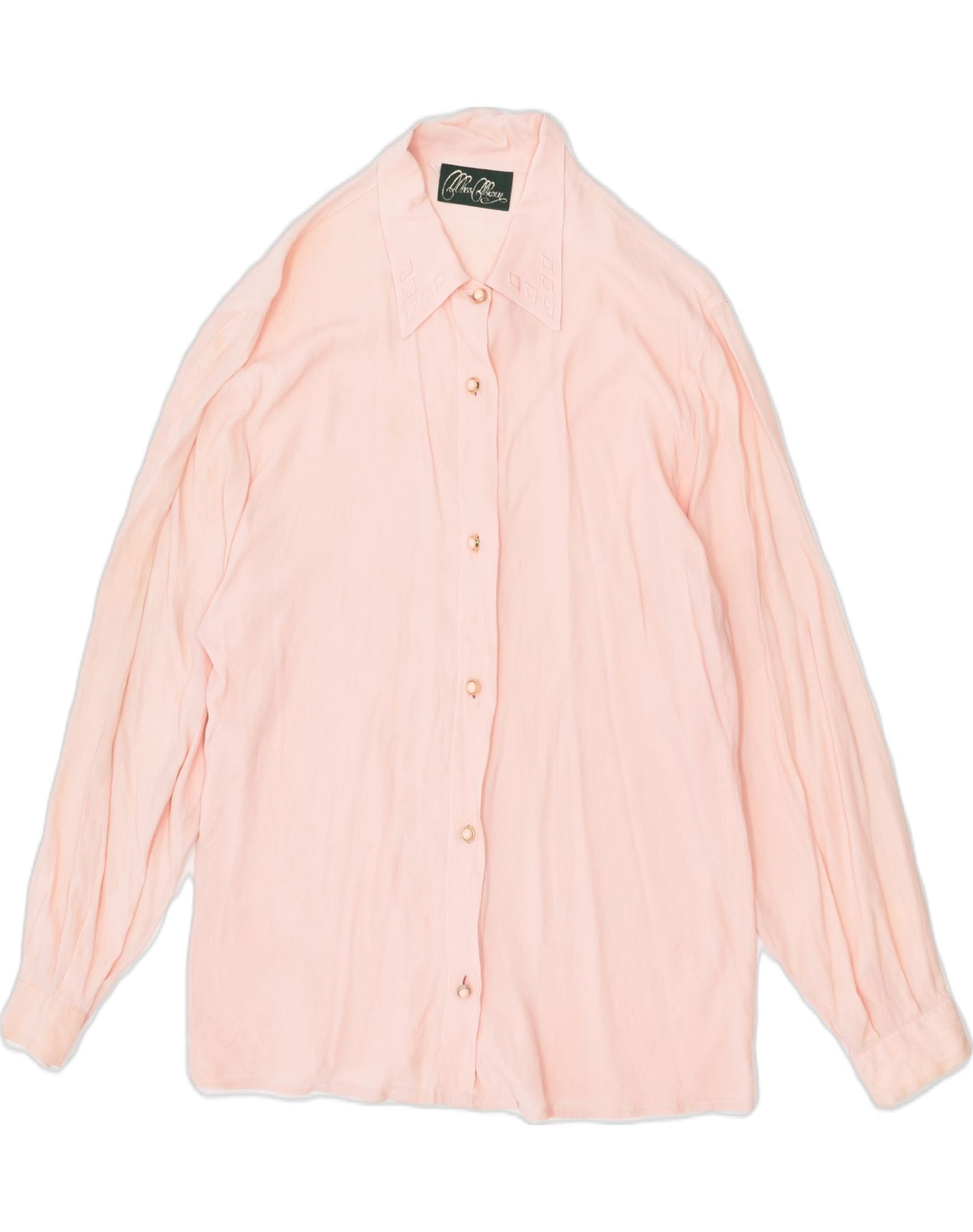 image of VINTAGE Womens Shirt UK 14 Large Pink Polyester