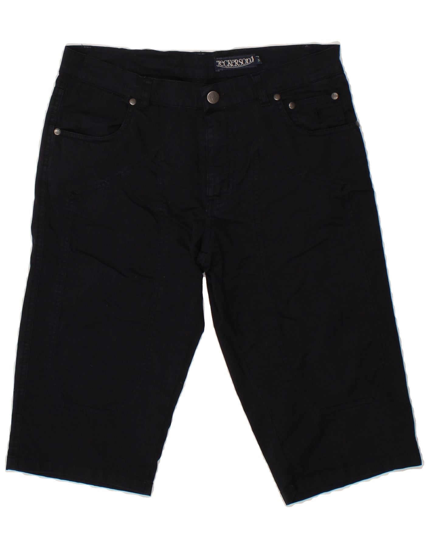 image of JECKERSON Womens Denim Shorts W30 Medium Navy Blue Cotton
