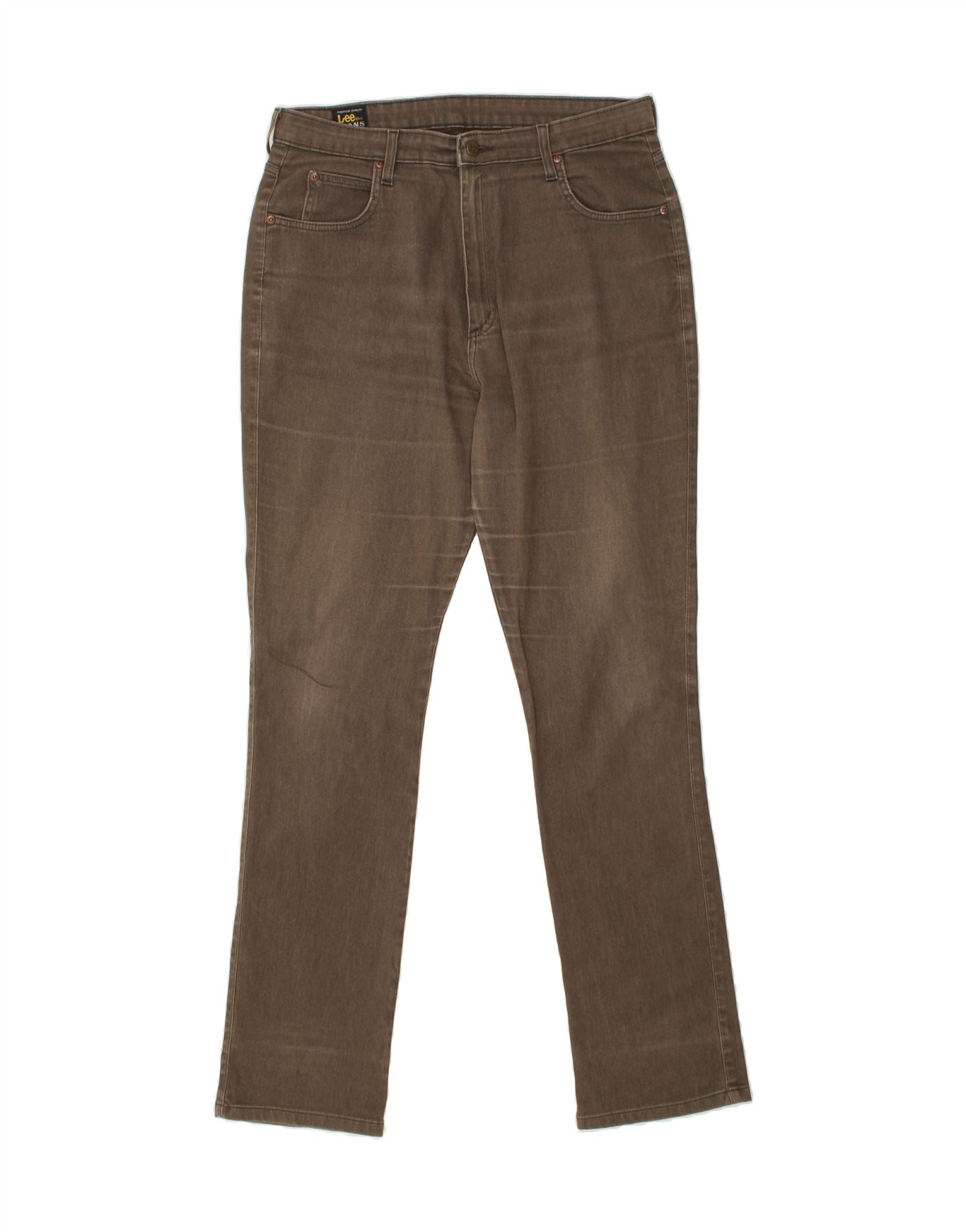 image of LEE Mens Slim Jeans W36 L34  Brown Cotton