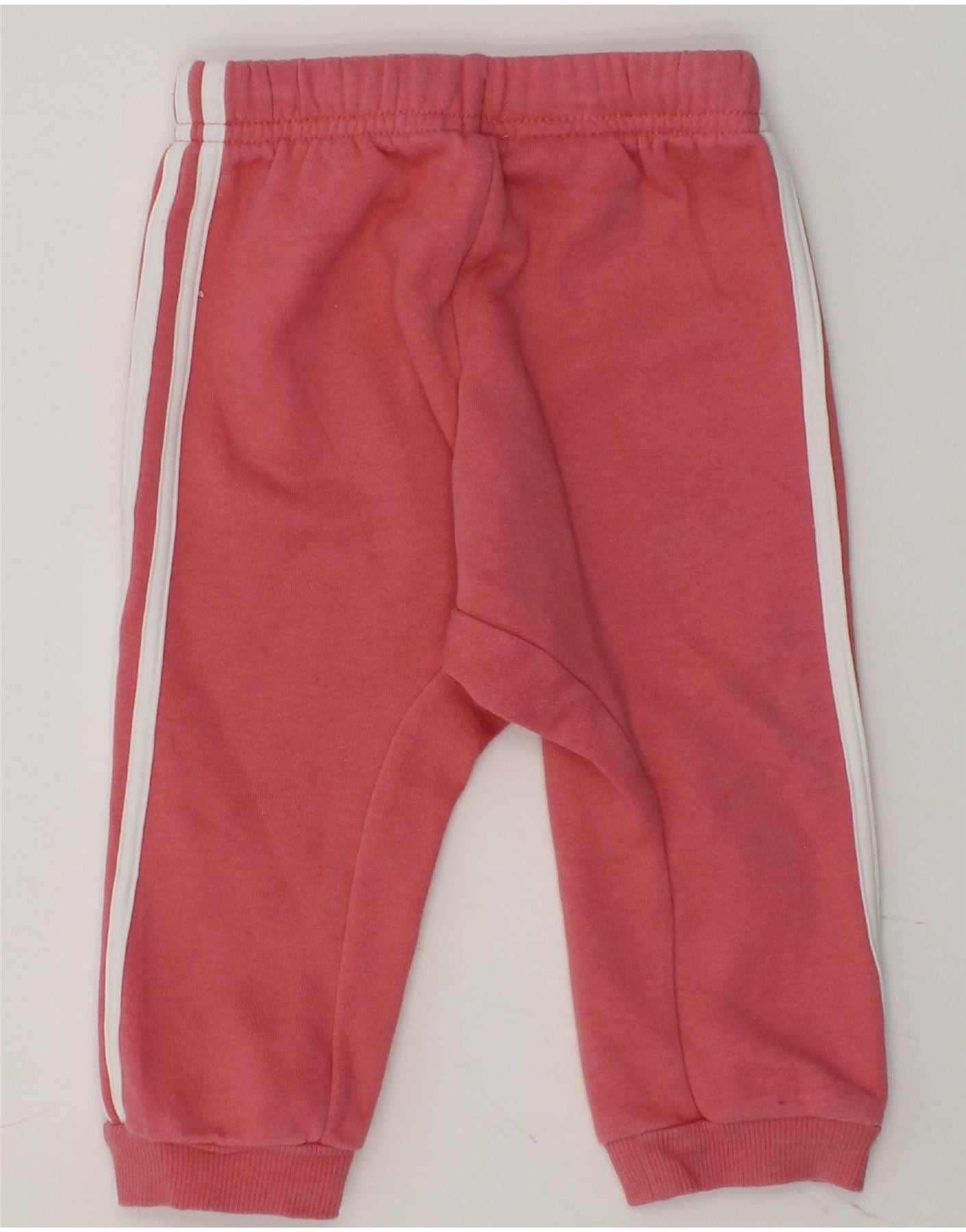 ADIDAS Baby Boys Joggers Tracksuit Trousers 9-12 Months Red Cotton