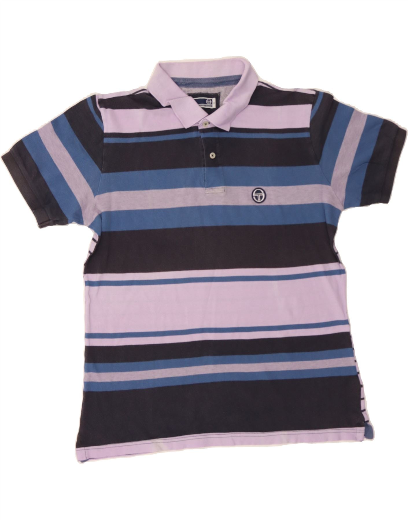 image of SERGIO TACCHINI Mens Polo Shirt XL Multicoloured Striped Cotton