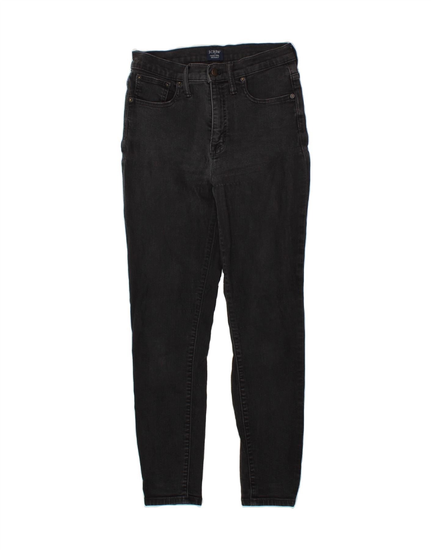 image of J. CREW Womens High Rise Skinny Jeans W28 L27 Black Cotton