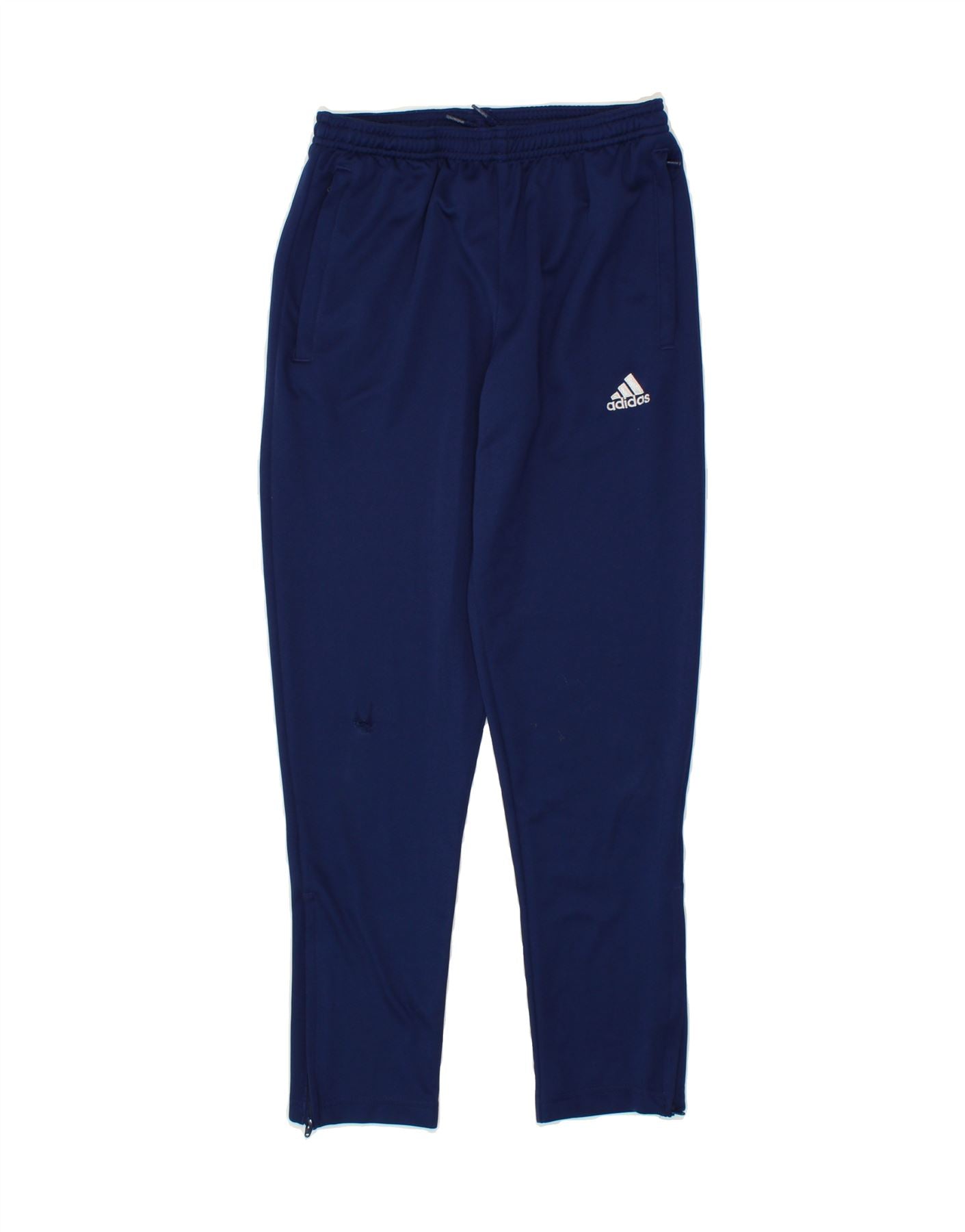 ADIDAS Boys Climalite Tracksuit Trousers 11-12 Years Navy Blue Polyester