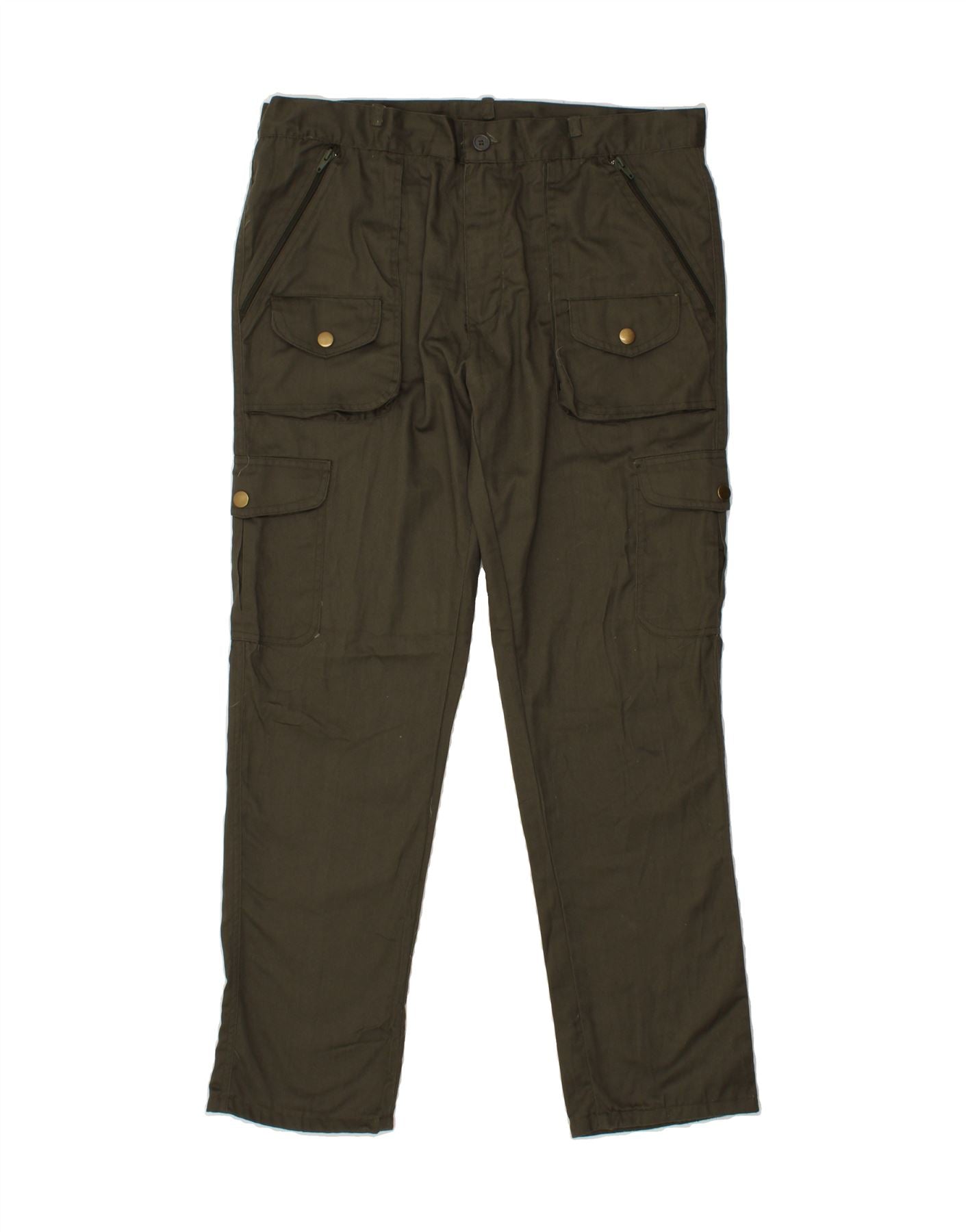 image of VINTAGE Mens Slim Cargo Trousers W36 L32 Khaki