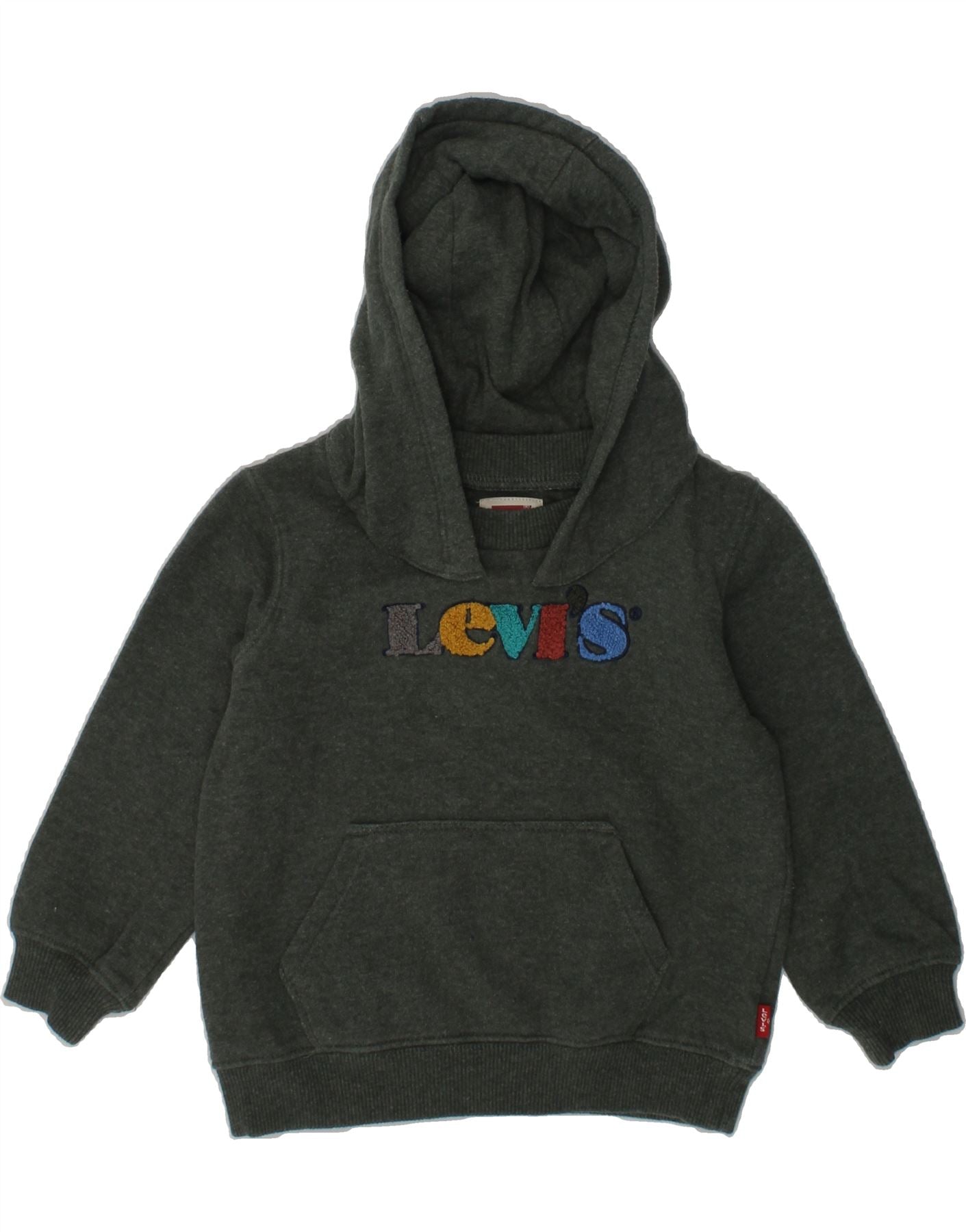 Image of LEVI'S Baby Boys Graphic Hoodie Jumper 18-24 Months Grey Cotton