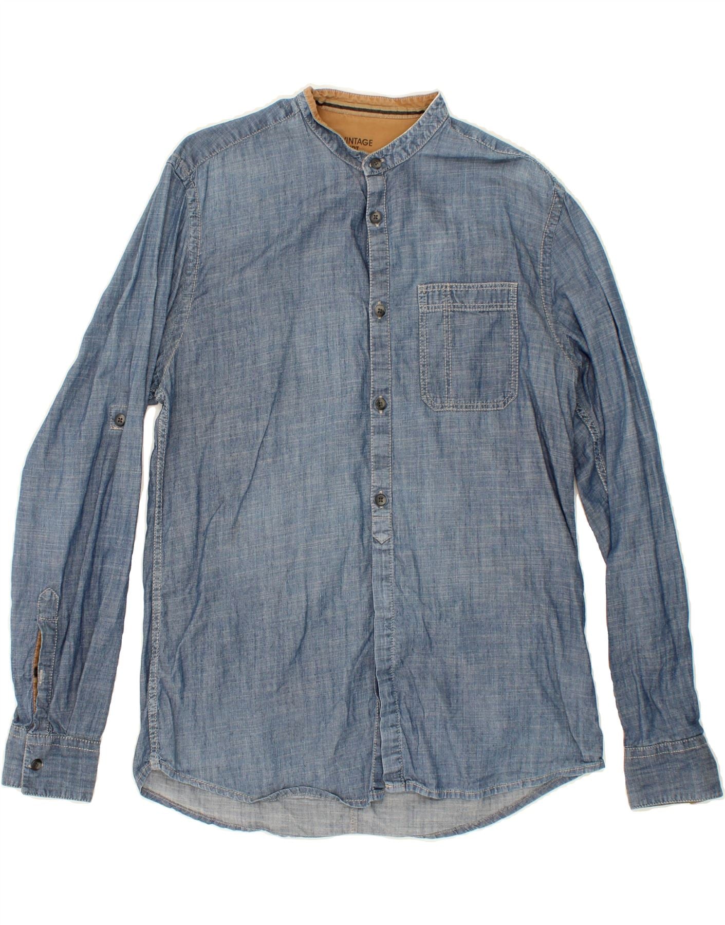 image of JULES Mens Denim Shirt Large Blue Cotton