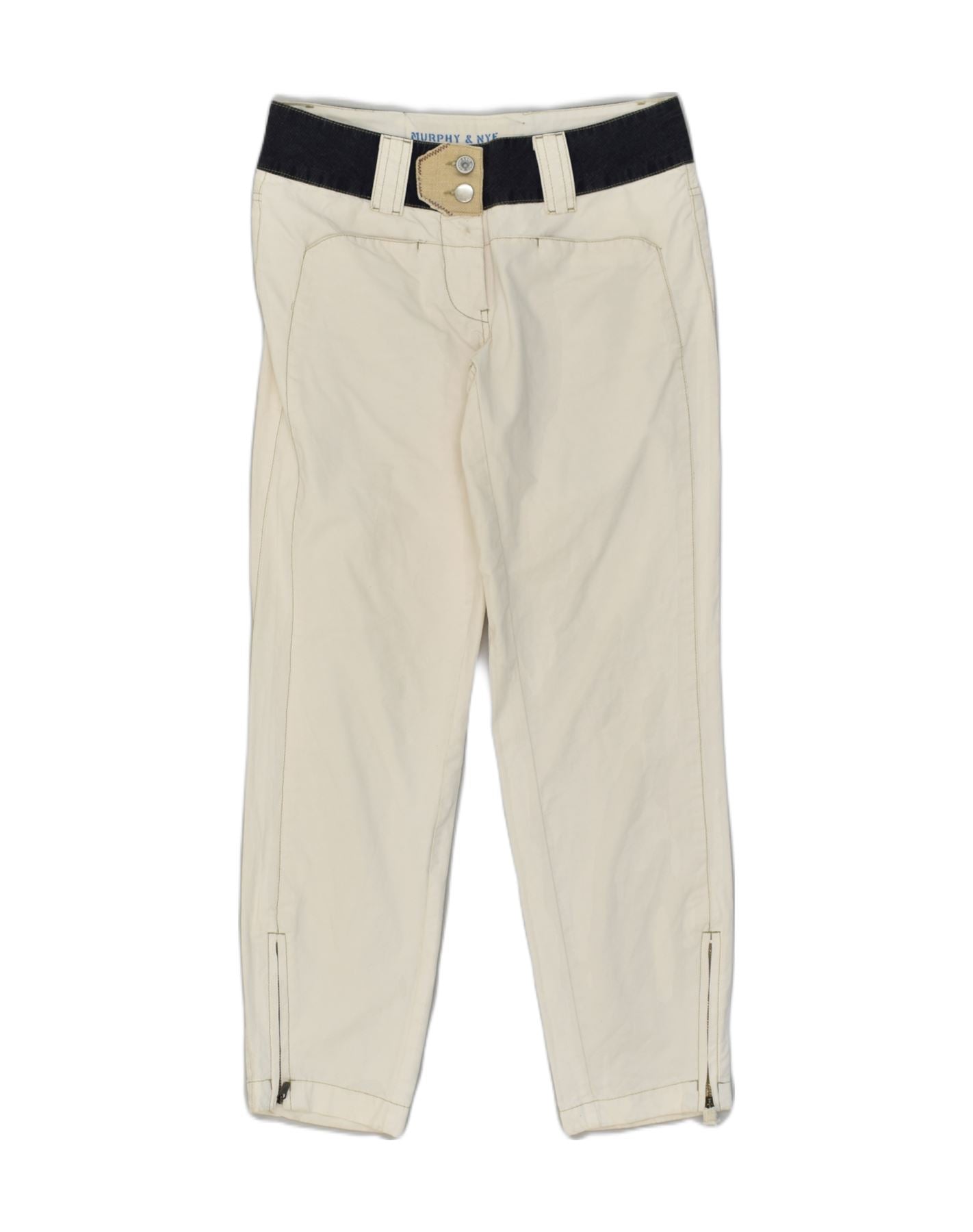 Image of MURPHY & NYE Womens Slim Casual Trousers W30 L28  White