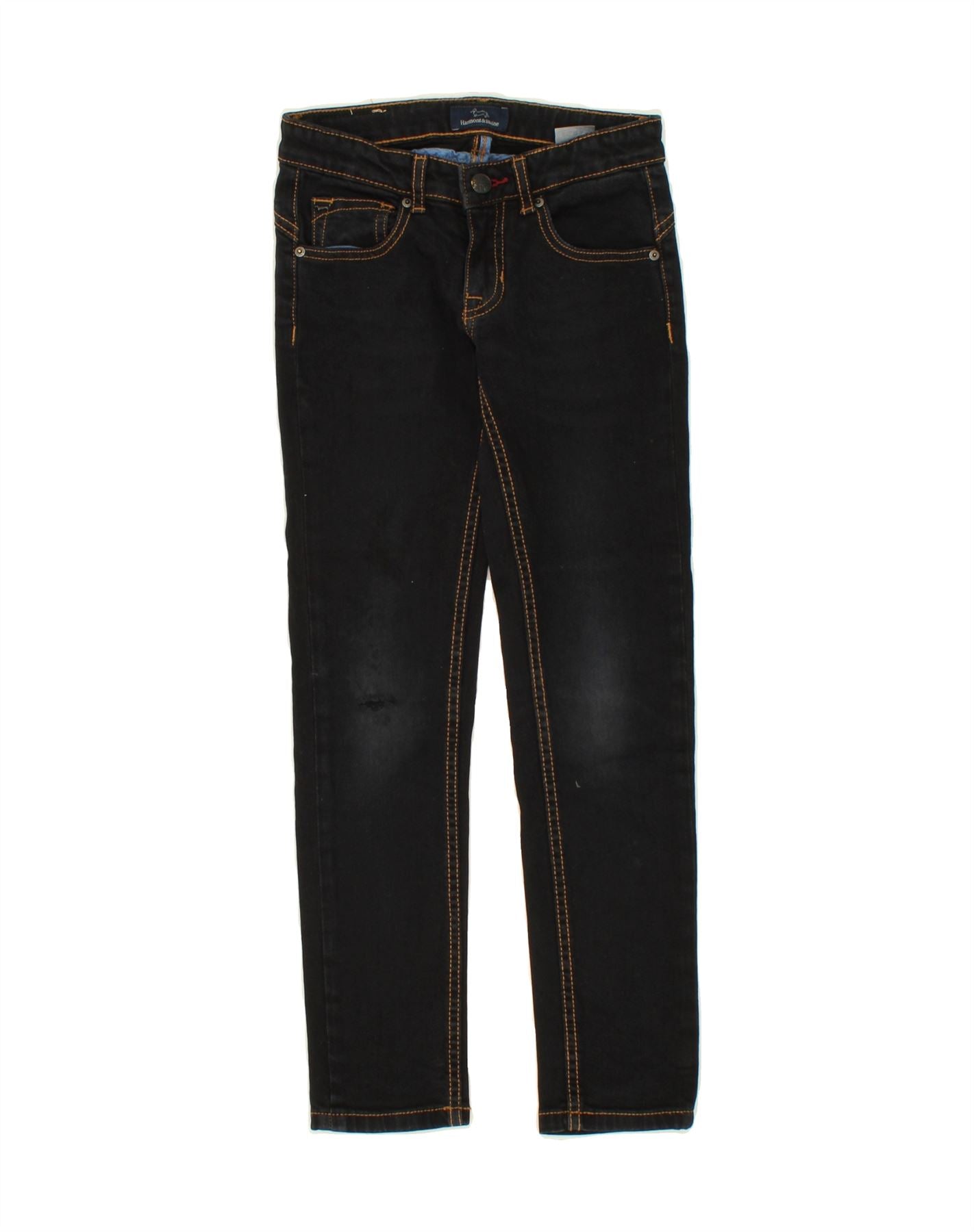 image of HARMONT & BLAINE Boys Slim Jeans 7-8 Years W24 L24 Navy Blue Cotton