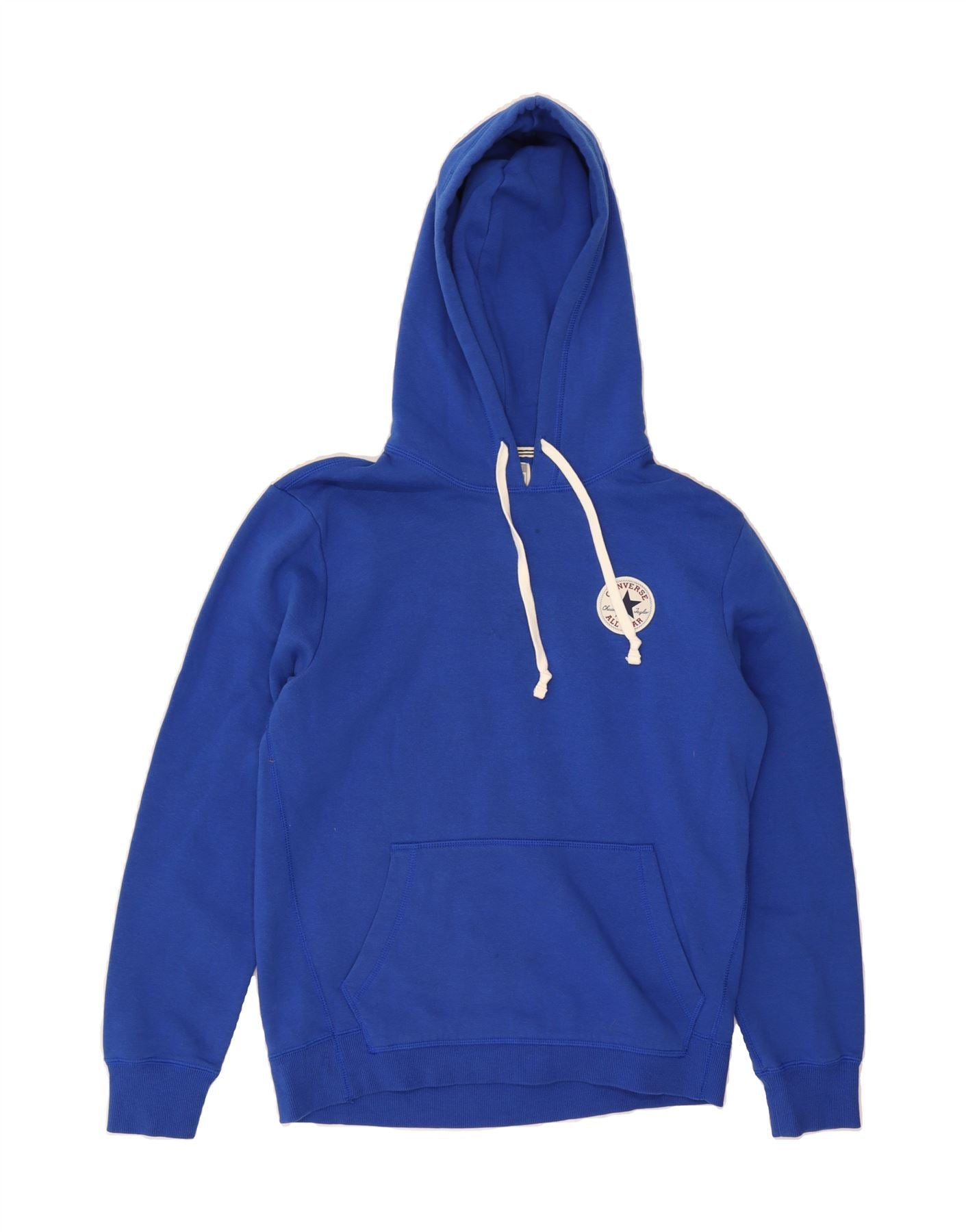 image of CONVERSE Mens Hoodie Jumper Small Blue Cotton