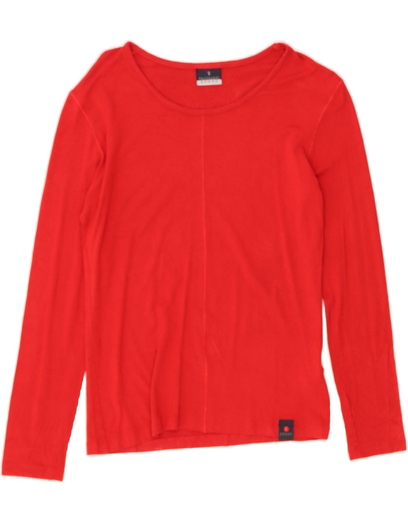 image of TRUSSARDI Womens Top Long Sleeve UK 14 Large Red Viscose