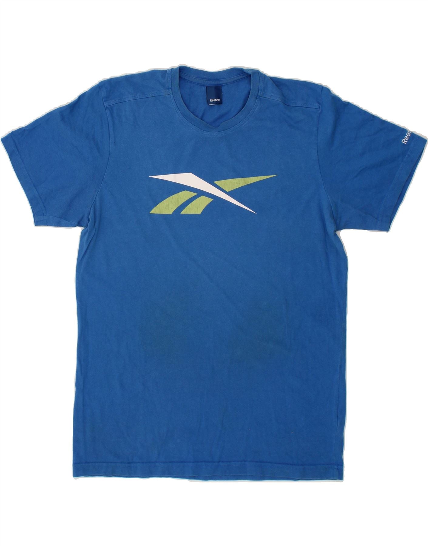 image of REEBOK Mens Graphic T-Shirt Top Medium Blue Cotton