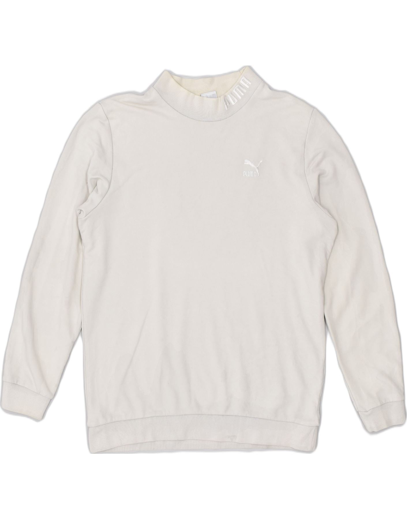 image of PUMA Mens Sweatshirt Jumper Large Off White Cotton