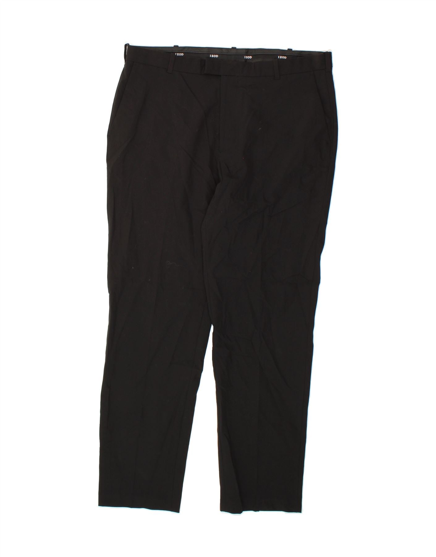 image of IZOD Mens Slim Suit Trousers W36 L32 Black Polyester