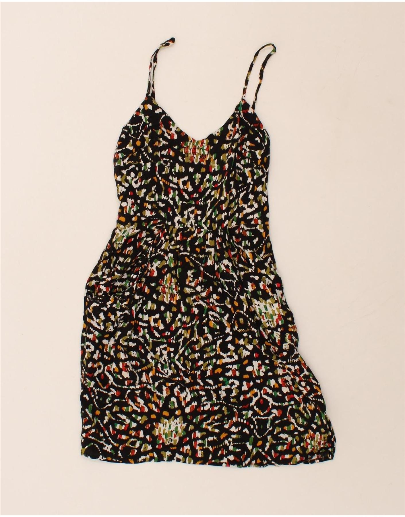 image of MOSSIMO Womens Abstract Pattern Sundress UK 2 2XS Multicoloured Cotton
