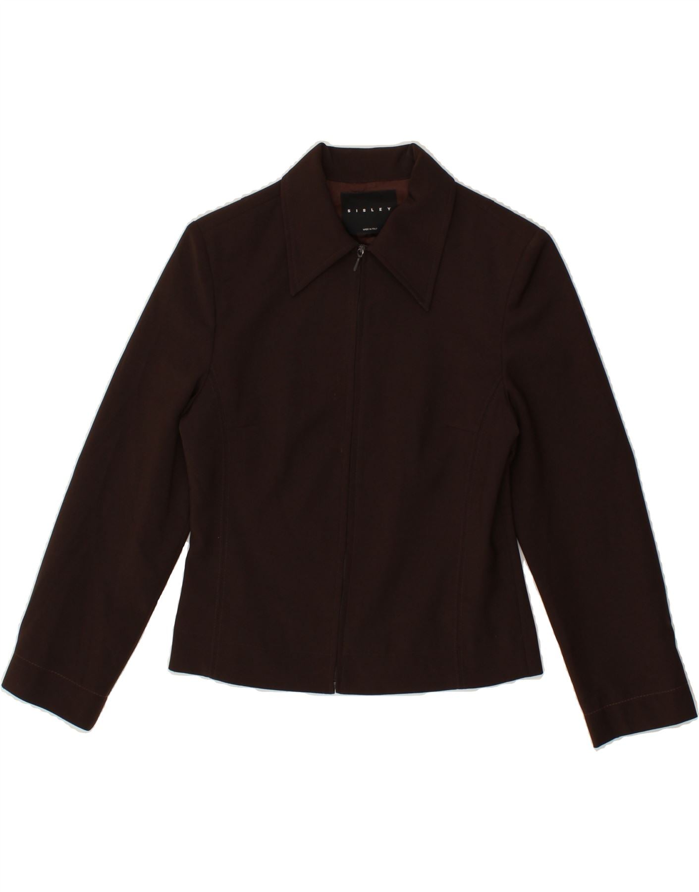 image of SISLEY Womens Blazer Jacket UK 6 XS Brown Polyester