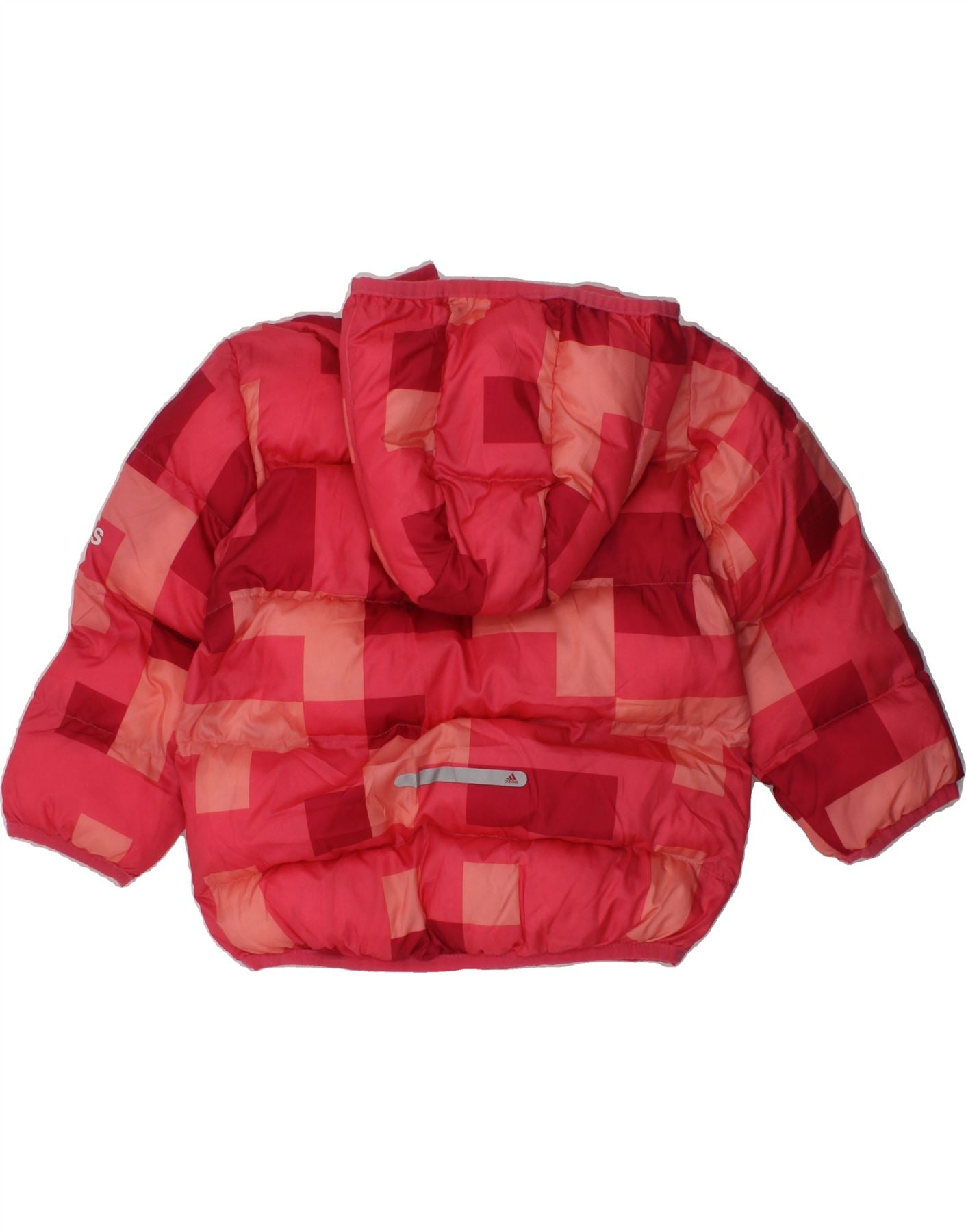 ADIDAS Baby Boys Hooded Padded Jacket 12-18 Months Pink Geometric