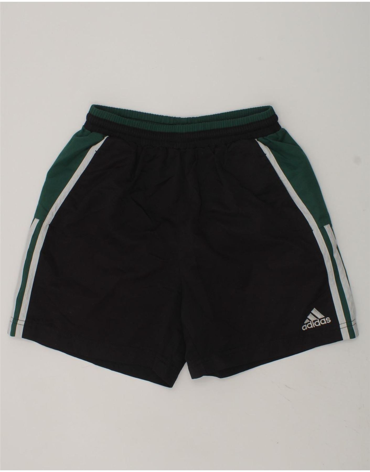 ADIDAS Boys Climalite Sport Shorts 11-12 Years Black Colourblock Polyester