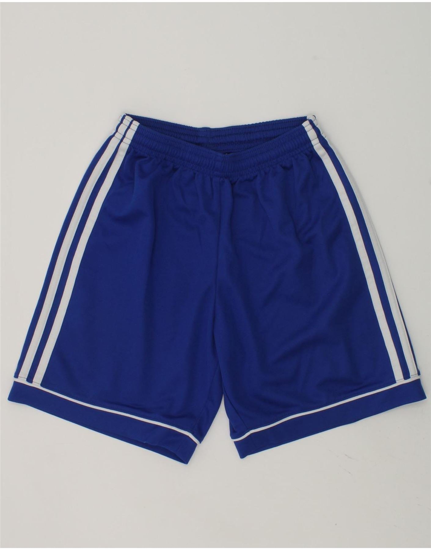 ADIDAS Boys Climalite Sport Shorts 11-12 Years Blue Polyester