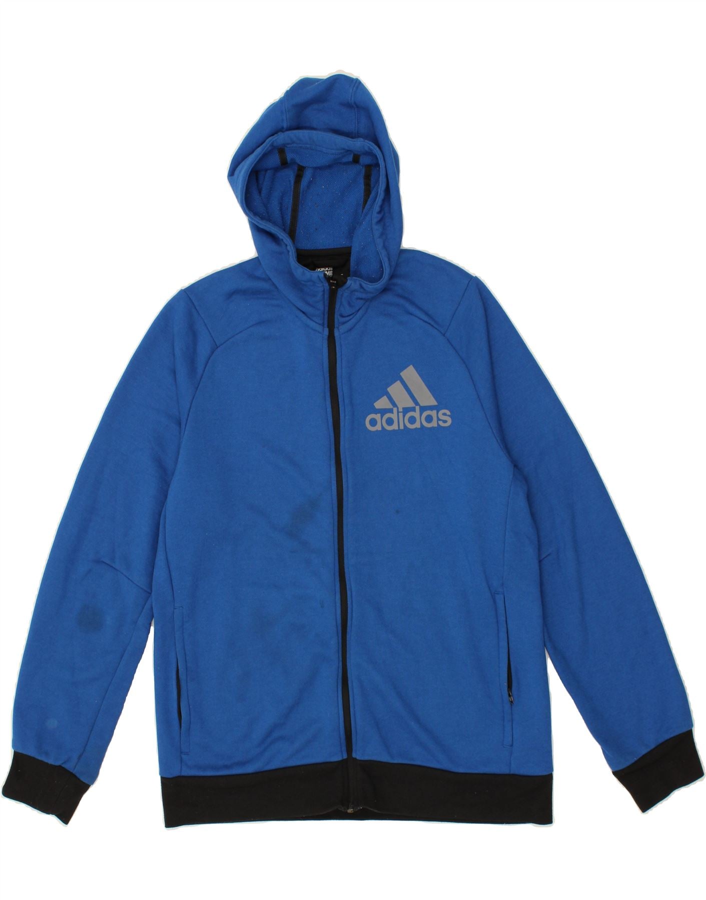 Image of ADIDAS Mens Climalite Graphic Zip Hoodie Sweater Large Blue Polyester