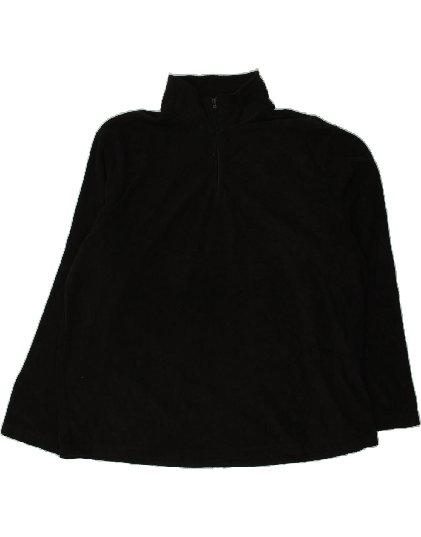image of STARTER Mens Zip Neck Fleece Jumper 2XL Black Polyester