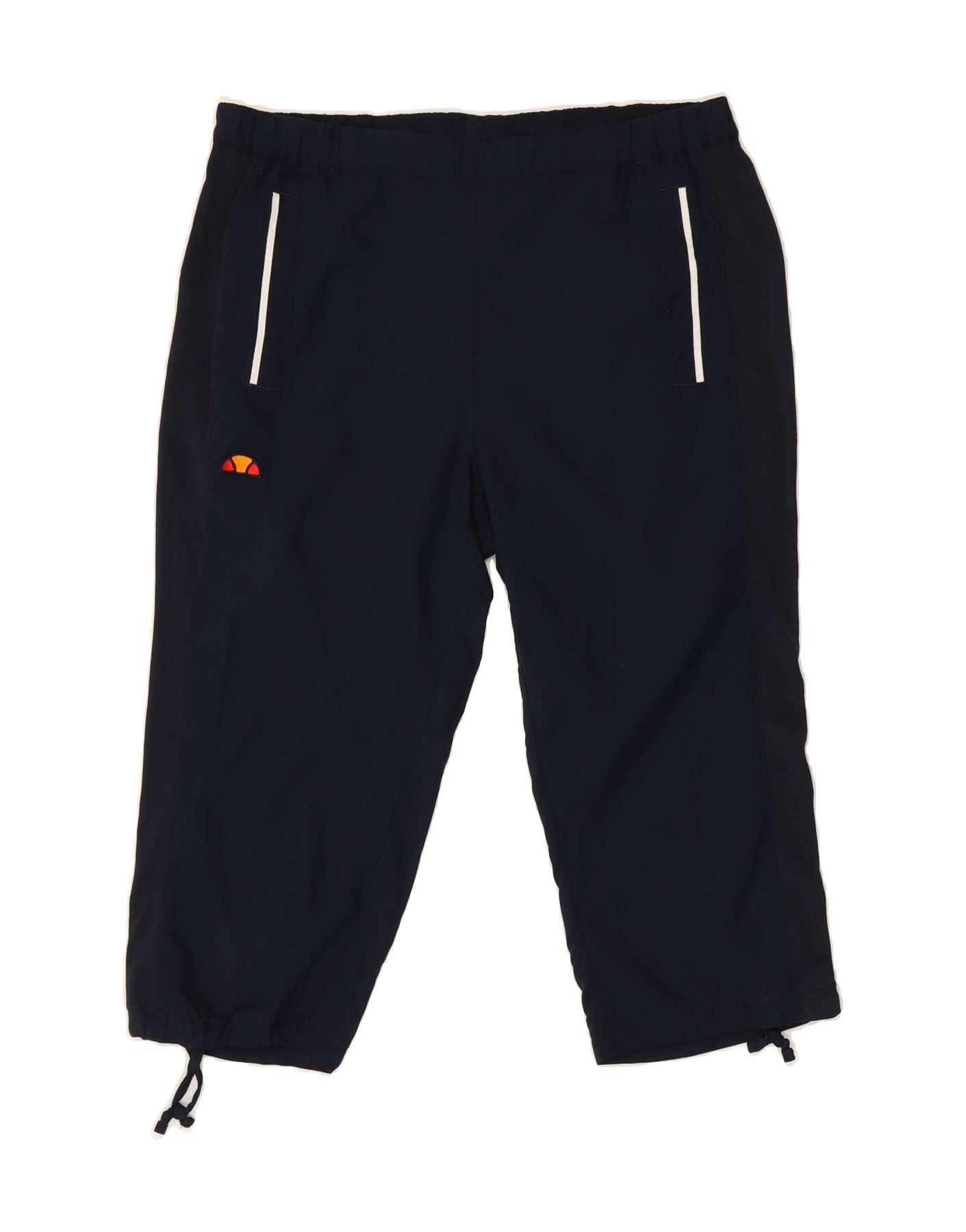 image of ELLESSE Womens Capri Tracksuit Trousers UK 14 Large Navy Blue