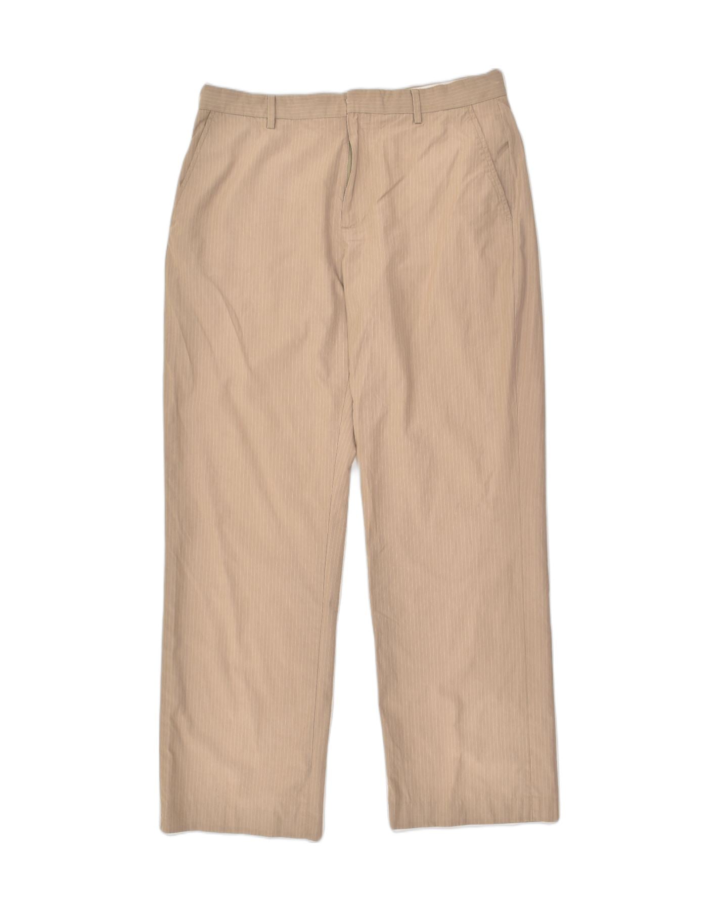 image of BANANA REPUBLIC Mens Classic Straight Casual Trousers W34 L32 Beige Cotton