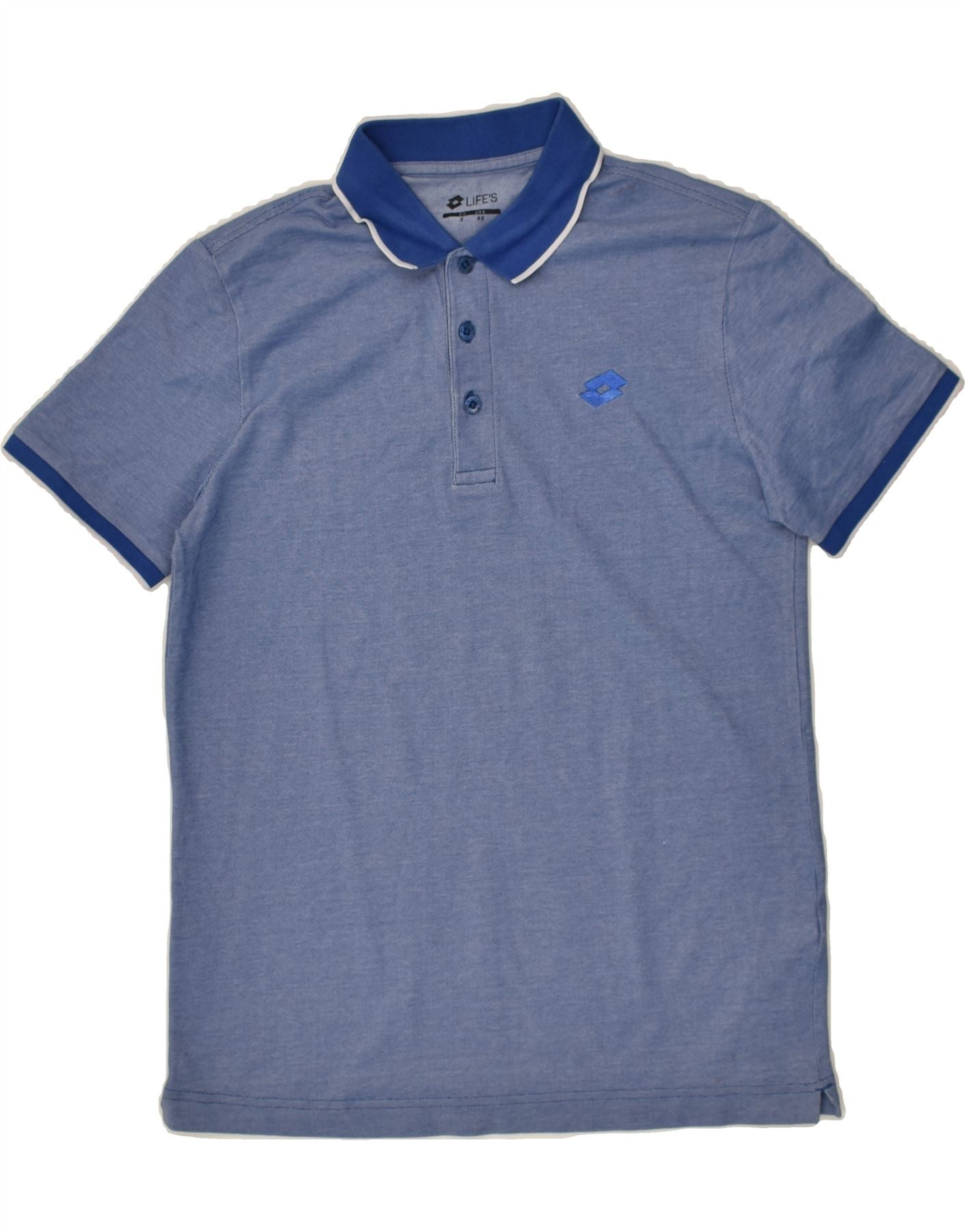 image of LOTTO Mens Polo Shirt Small Blue