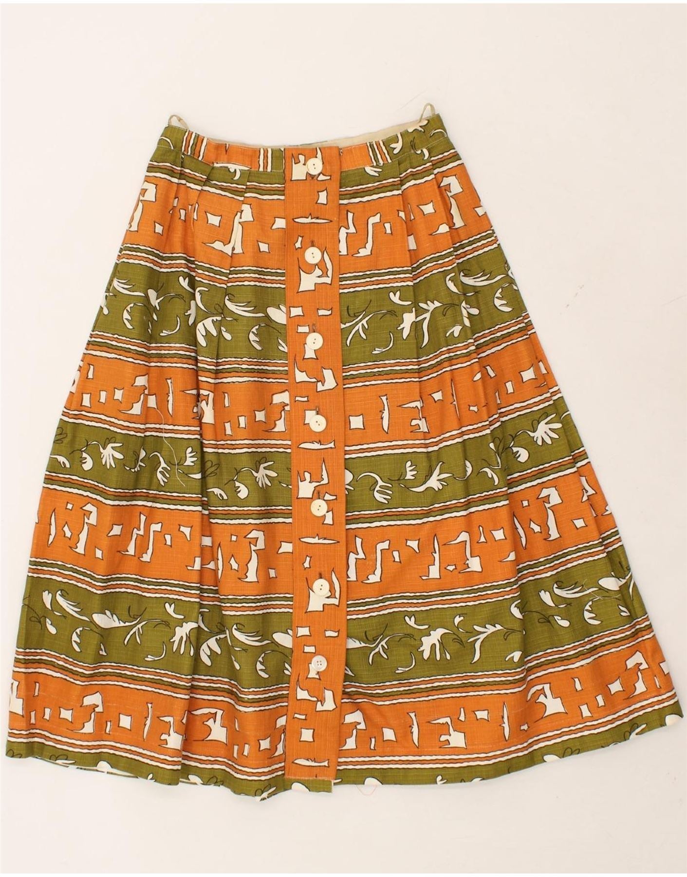 image of VINTAGE Womens Abstract Pattern A-Line Skirt W28 Medium Orange