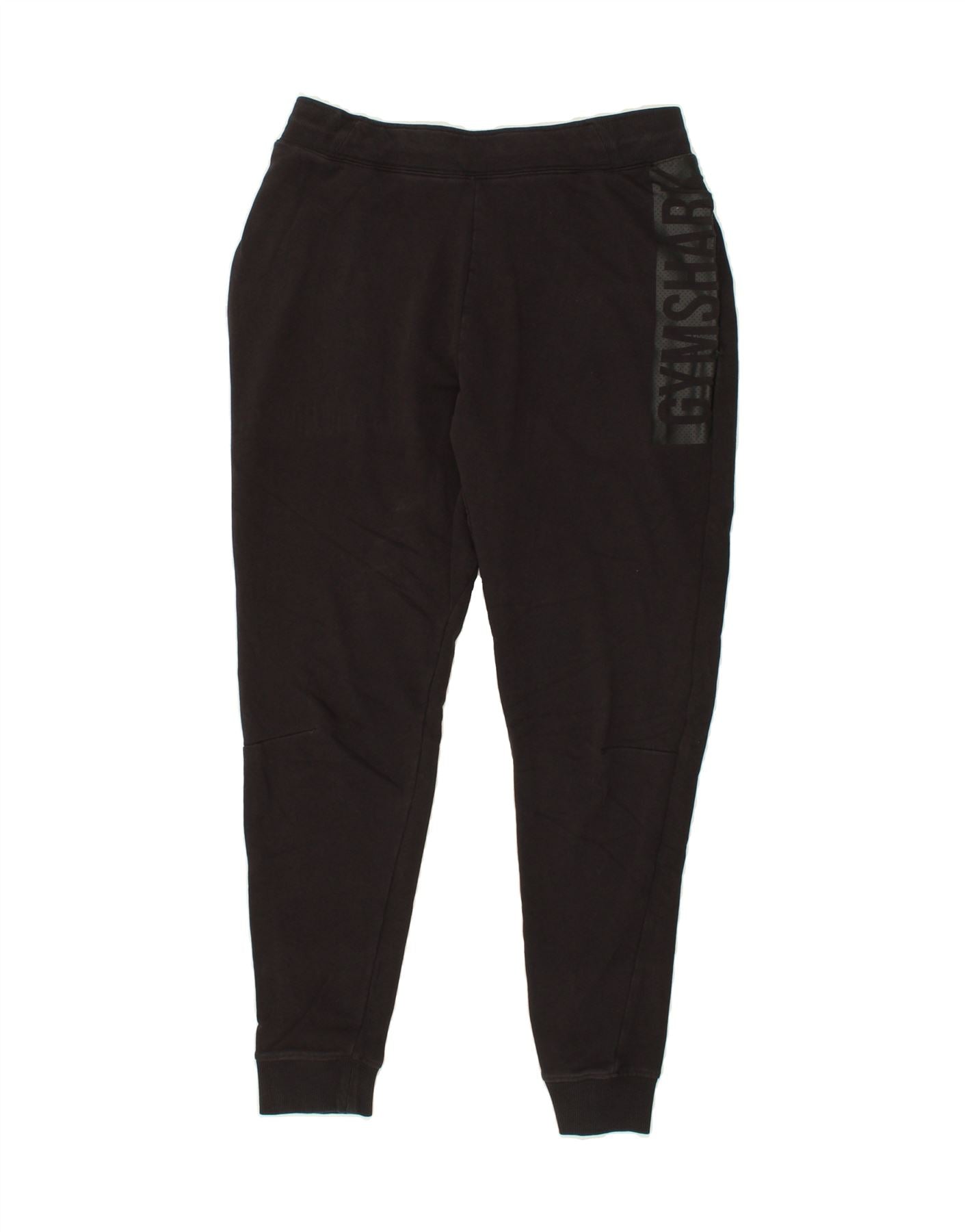 Image of GYMSHARK Womens Graphic Tracksuit Trousers Joggers UK 14 Large Black