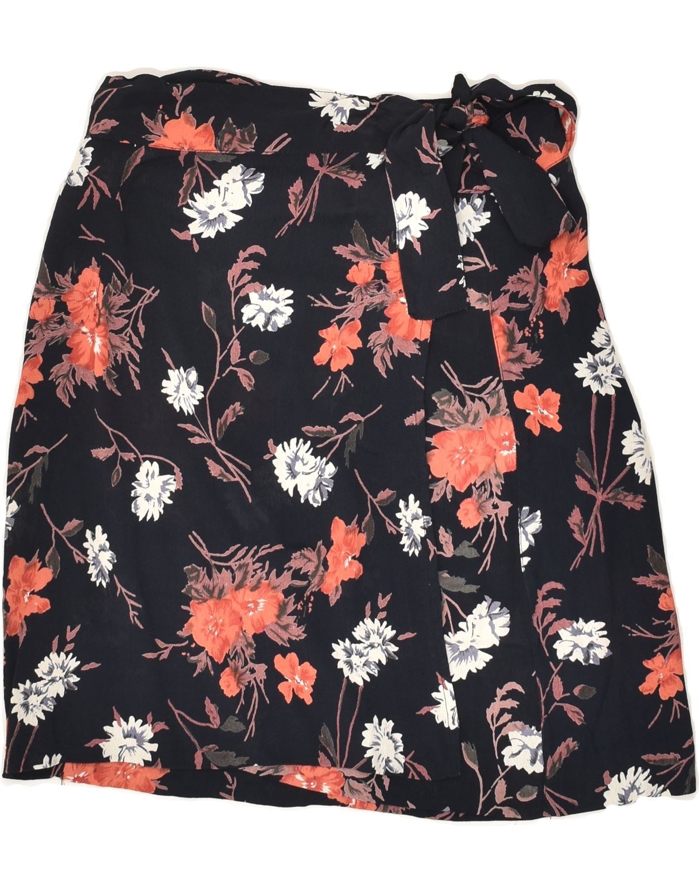 image of MADEMOISELLE Womens Wrap Skirt Medium W26 Black Floral