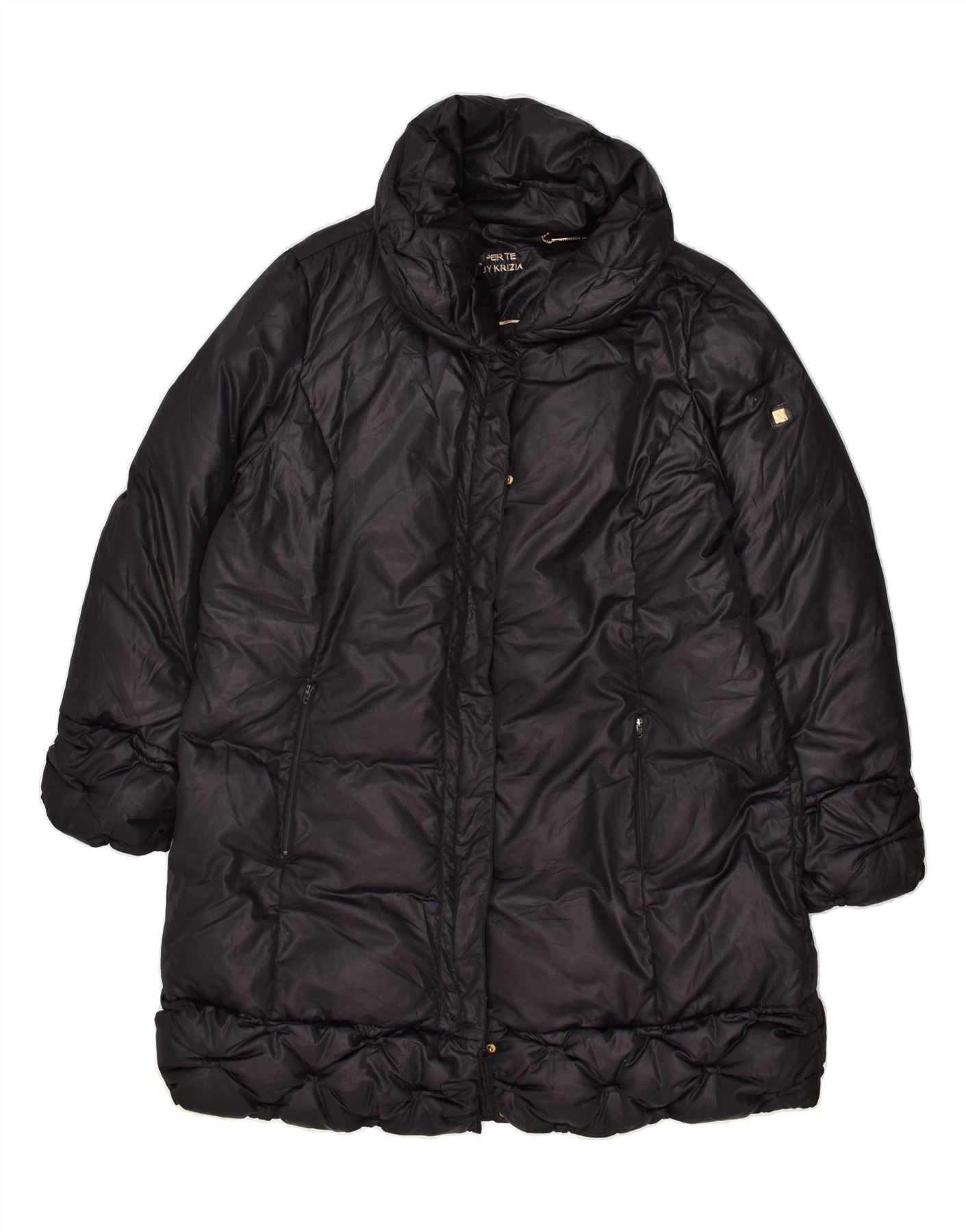 image of KRIZIA Womens Padded Coat UK 22 3XL Black