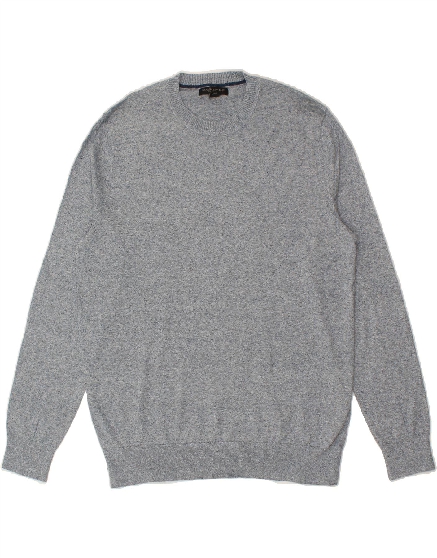 Image of BANANA REPUBLIC Mens Crew Neck Jumper Sweater Large Grey Flecked Silk