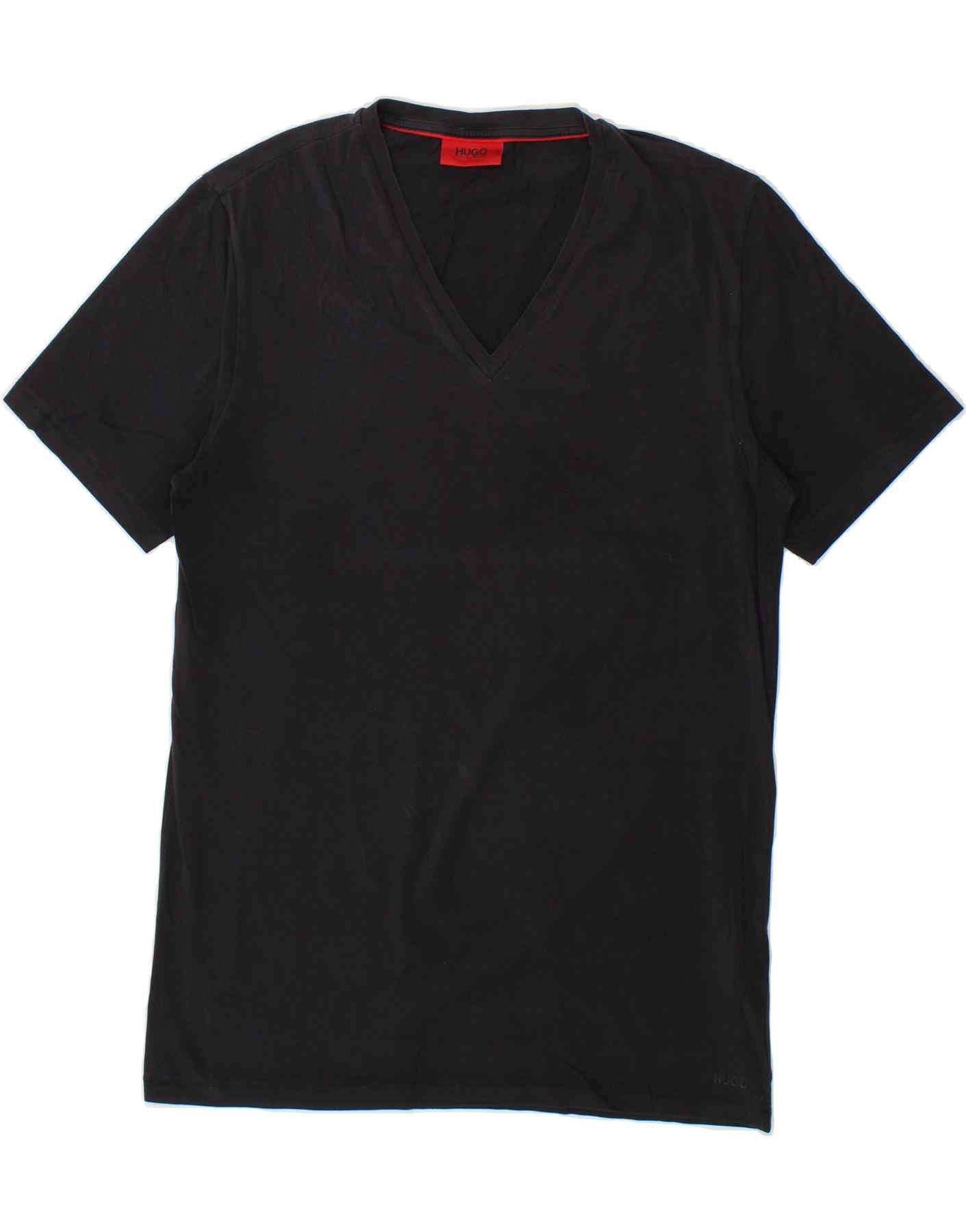 image of HUGO BOSS Mens T-Shirt Top Large Black Cotton