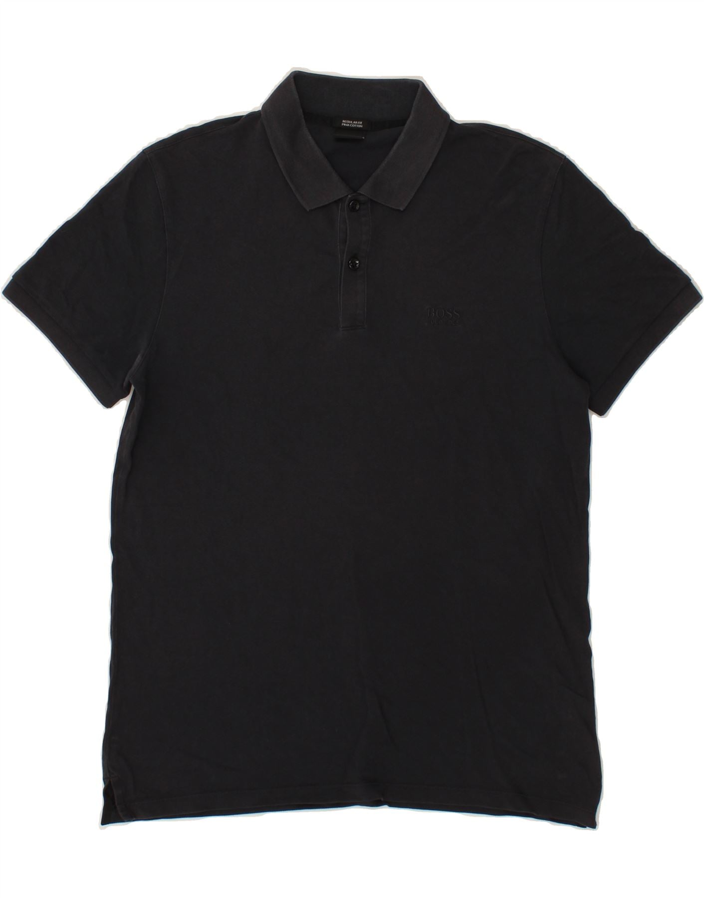 Image of HUGO BOSS Mens Regular Fit Polo Shirt Medium Black