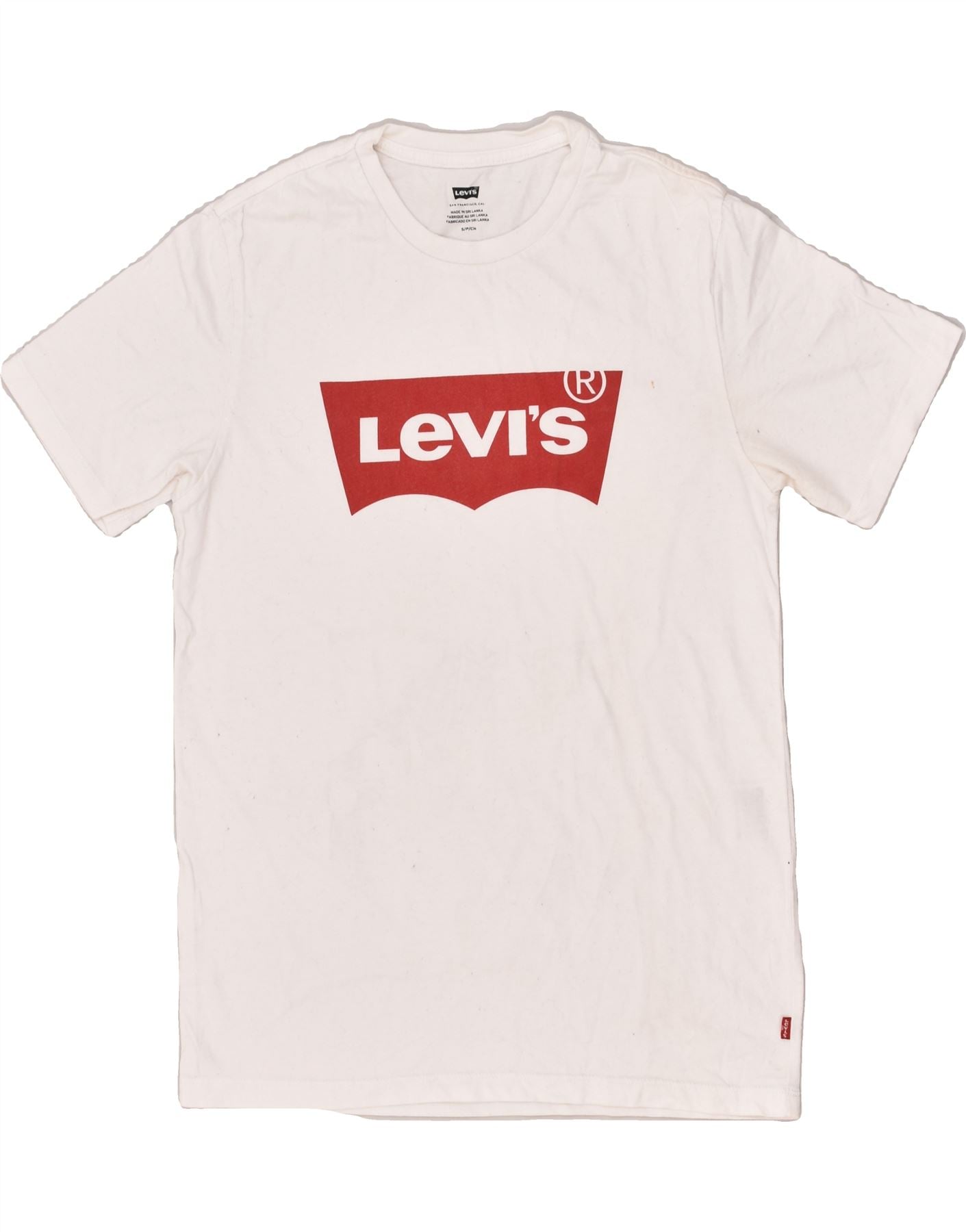 Image of LEVI'S Mens Graphic T-Shirt Top Small White