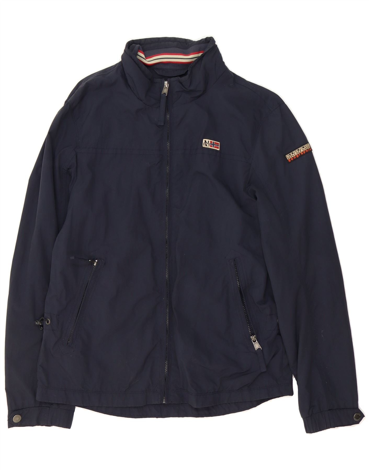 image of NAPAPIJRI Mens Bomber Jacket UK 38 Medium Navy Blue