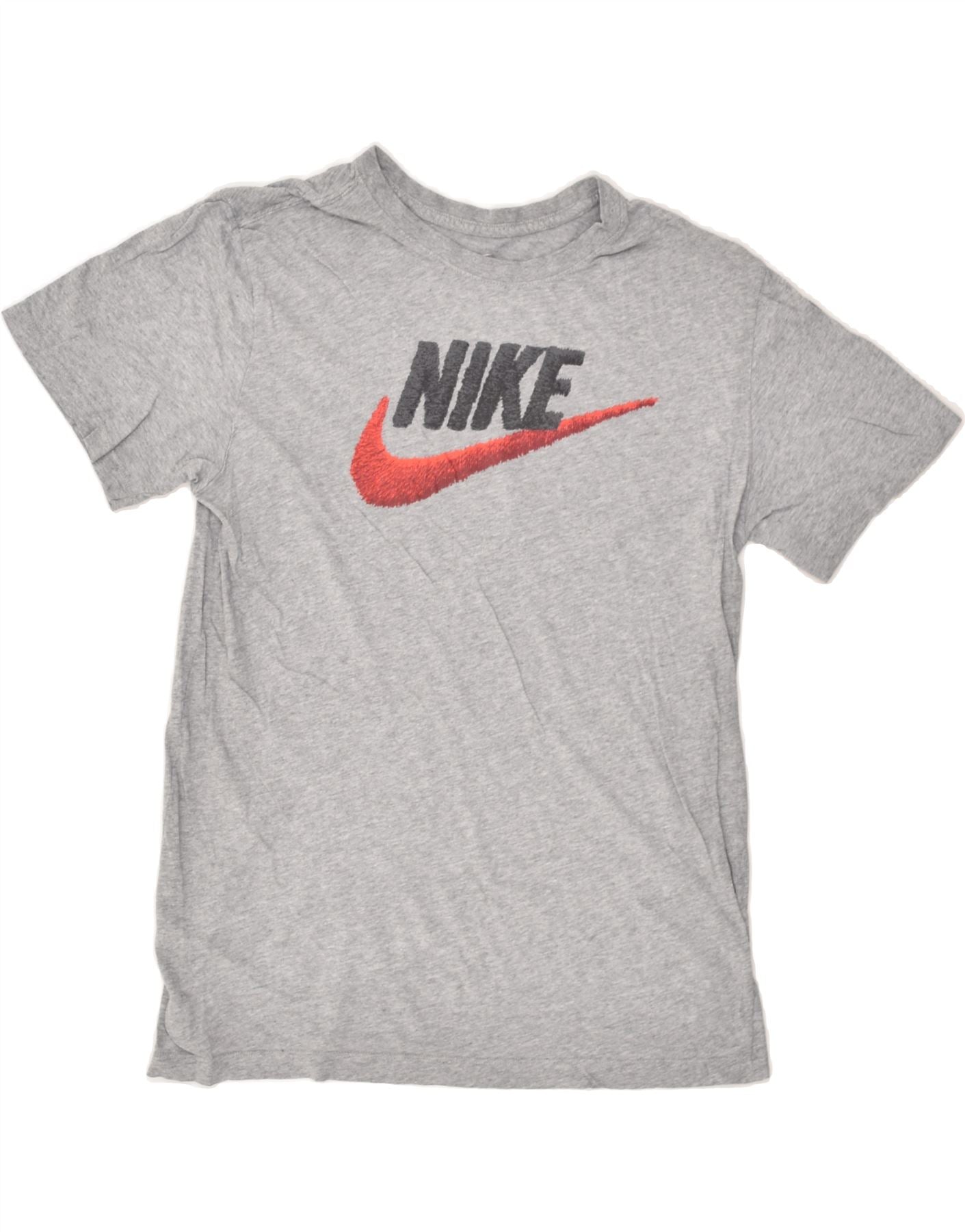 Image of NIKE Mens Graphic T-Shirt Top Medium Grey Cotton