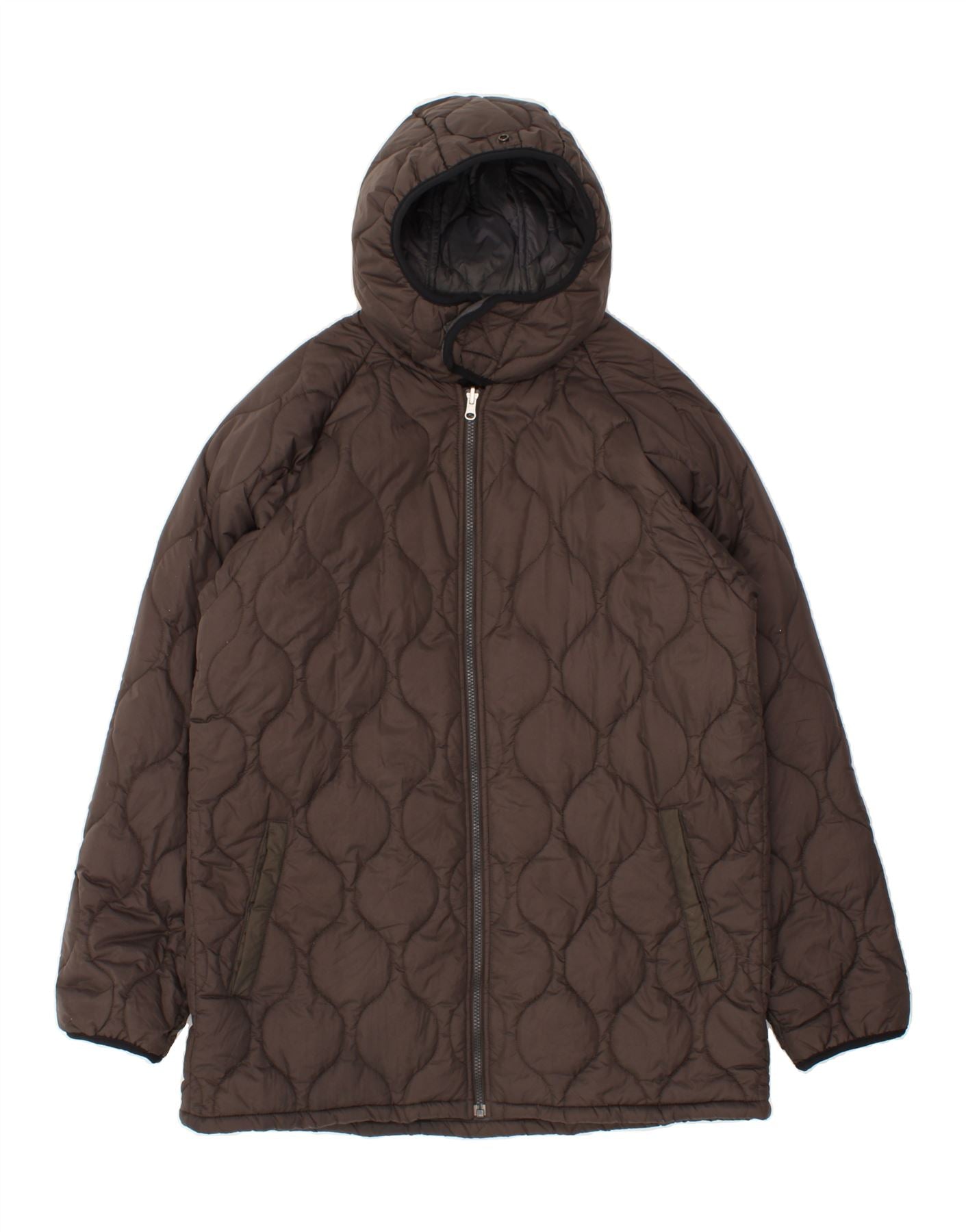 image of TIMBERLAND Mens Tall Hooded Padded Coat UK 42 XL Brown Nylon