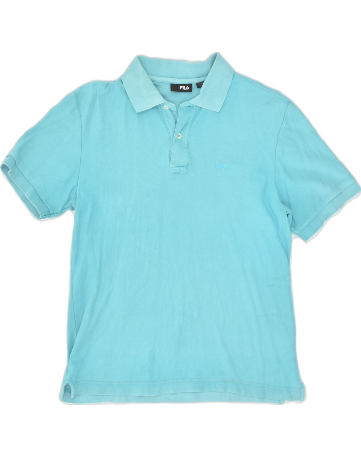 image of FILA Mens Polo Shirt Small Blue Cotton